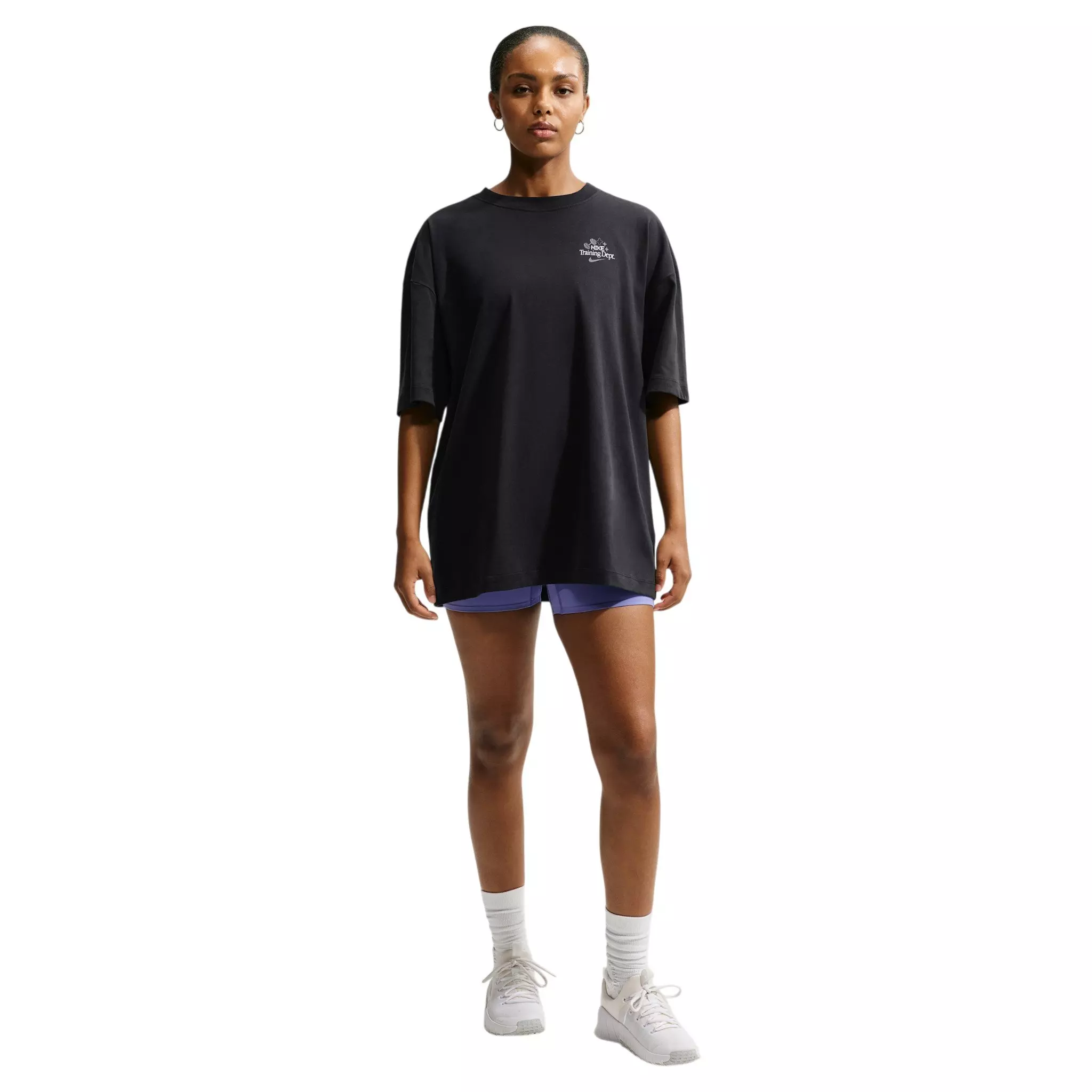 Nike Women's Pumped Dri-FIT Oversized T-Shirt - Black - BLACK
