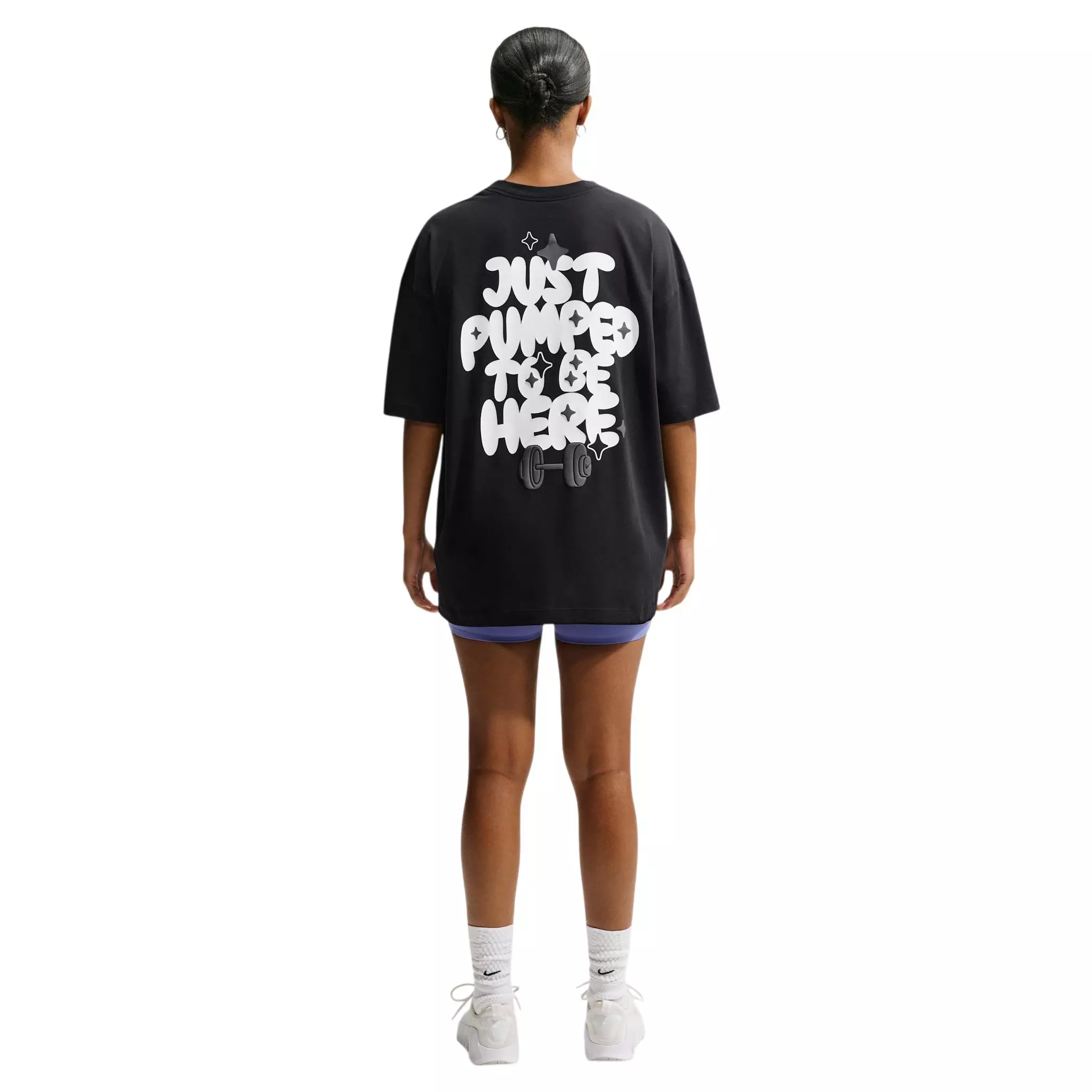 Nike Women's Pumped Dri-FIT Oversized T-Shirt - Black - BLACK