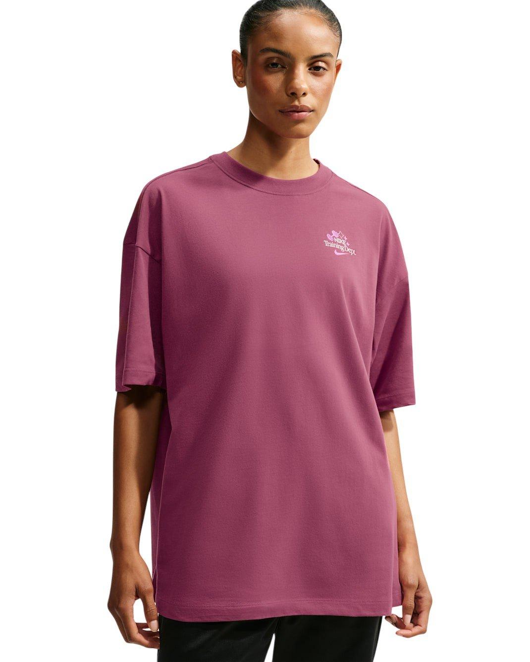 Nike Women's Pumped Dri-FIT Oversized T-Shirt - Pink - PINK Thumbnail View 1