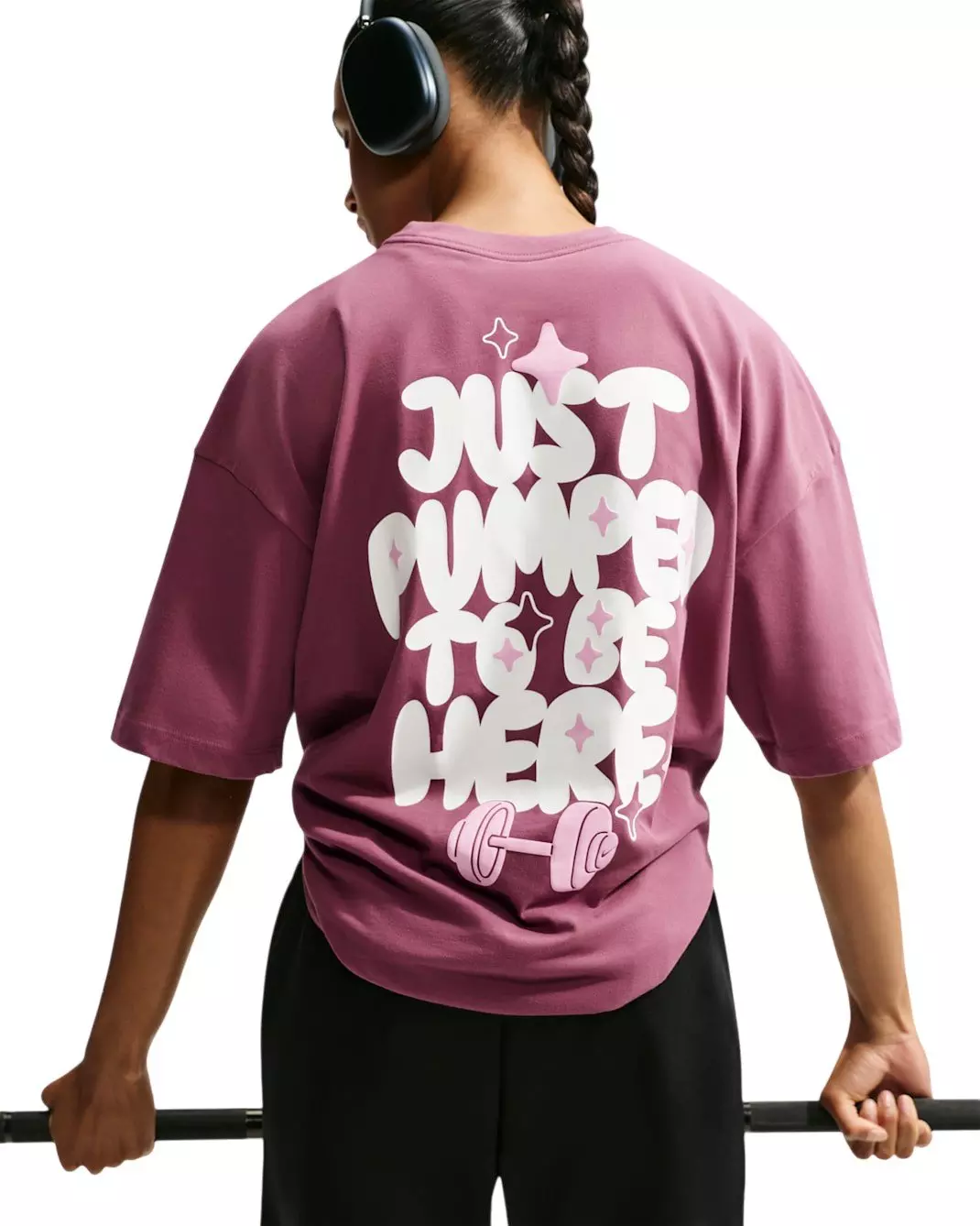 Nike Women's Pumped Dri-FIT Oversized T-Shirt - Pink - PINK