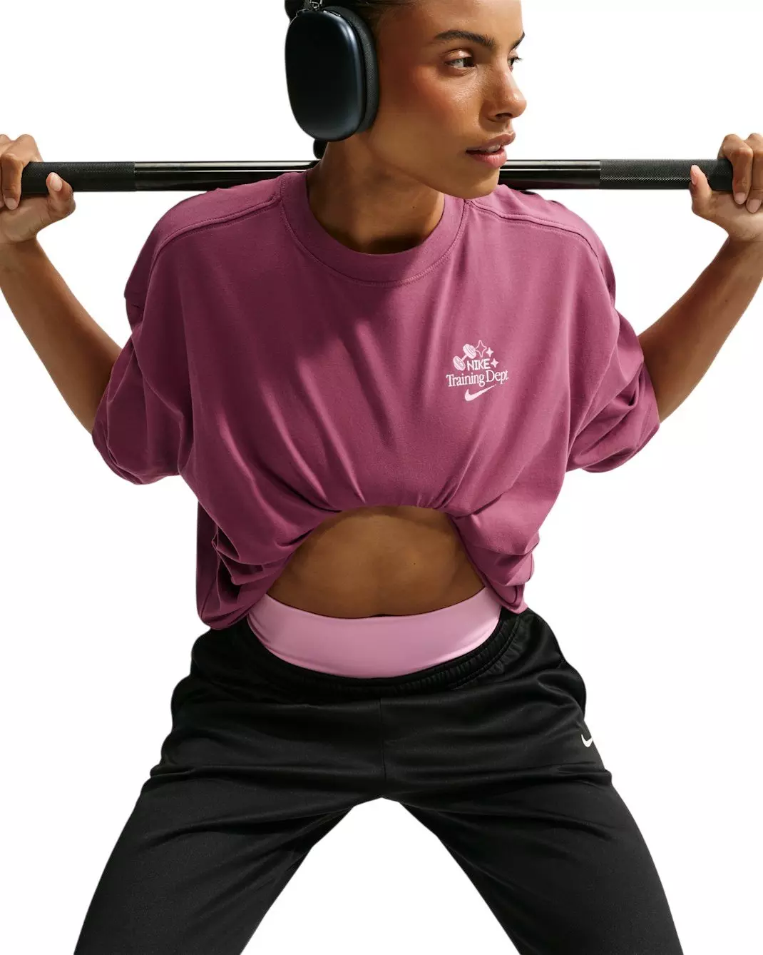 Nike Women's Pumped Dri-FIT Oversized T-Shirt - Pink - PINK