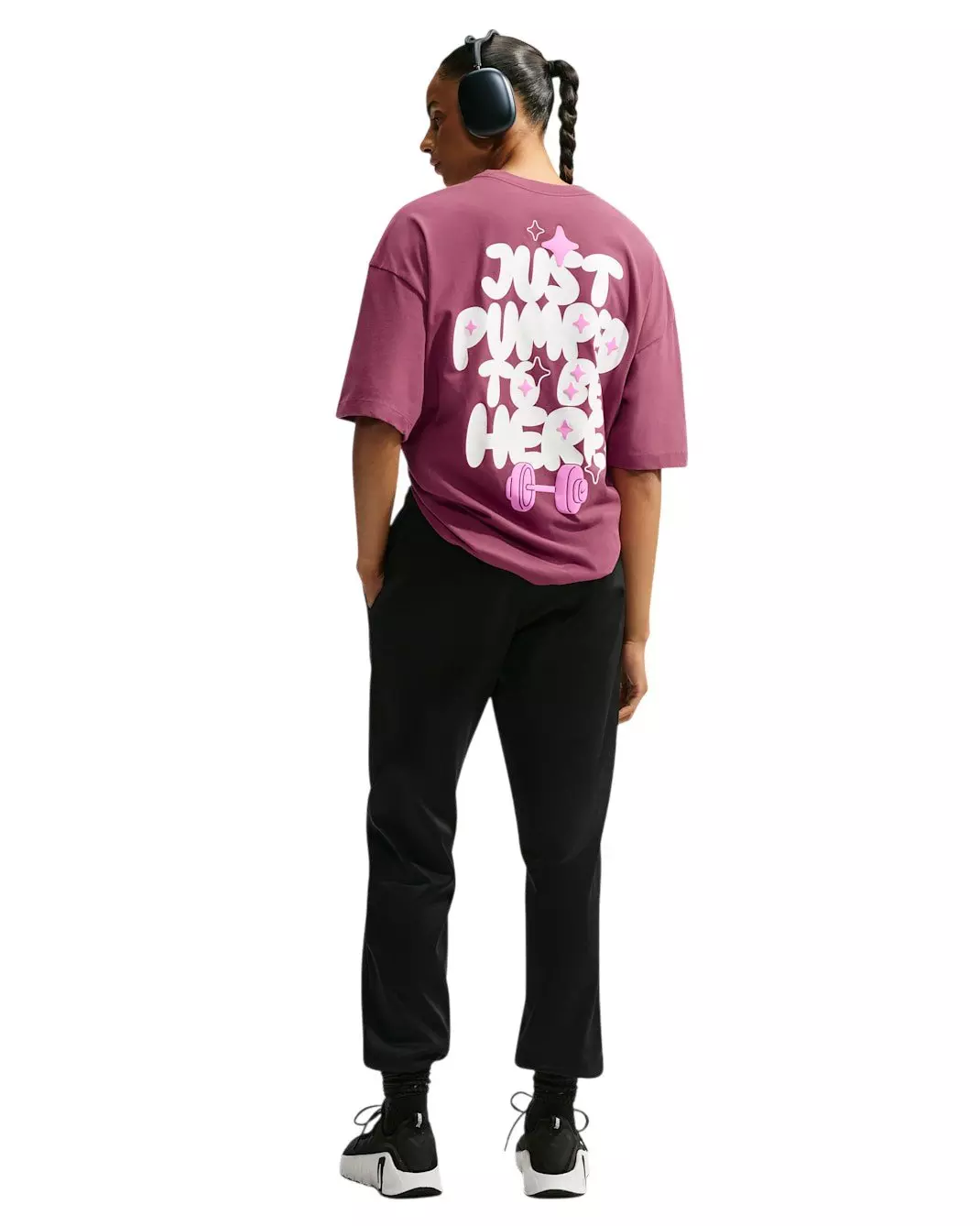 Nike Women's Pumped Dri-FIT Oversized T-Shirt - Pink - PINK