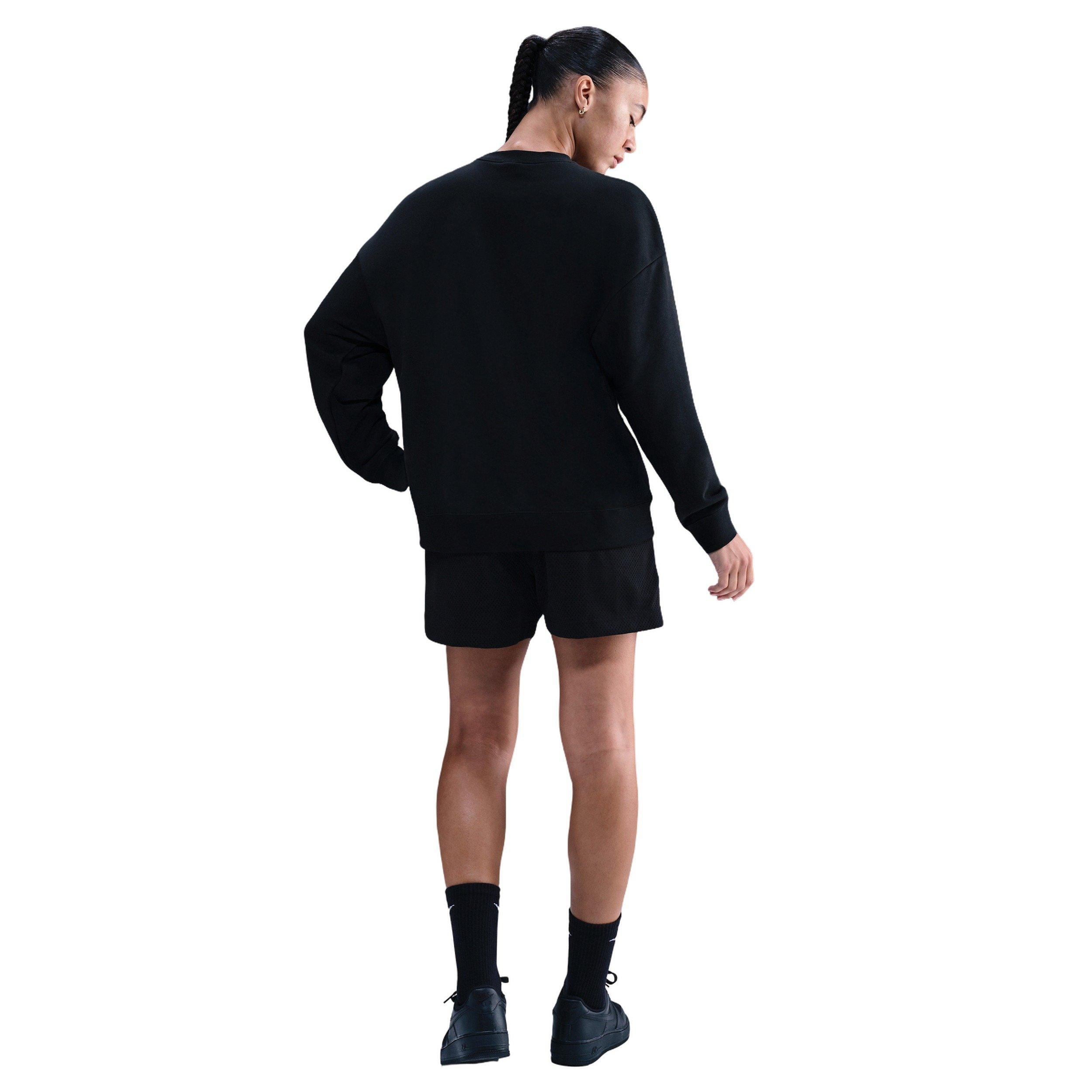 Nike Women's Club Fleece Loose Crew - Black - BLACK Thumbnail View 5