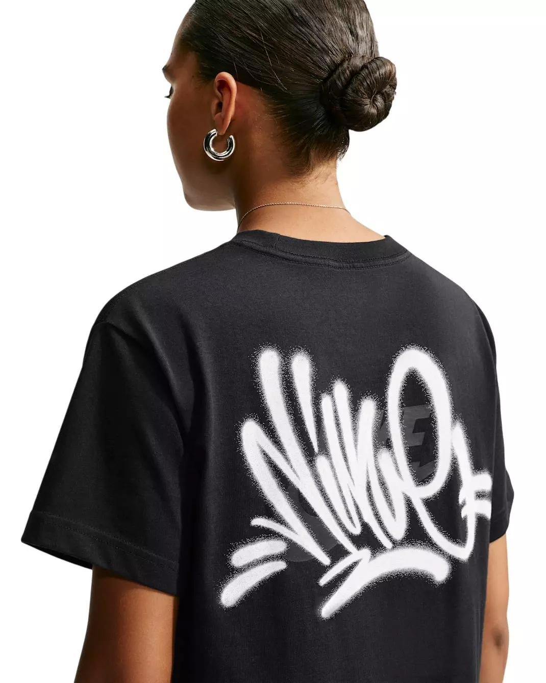 Nike Women's Sportswear Classic Oversized Graffiti Graphic T-Shirt - Black - BLACK