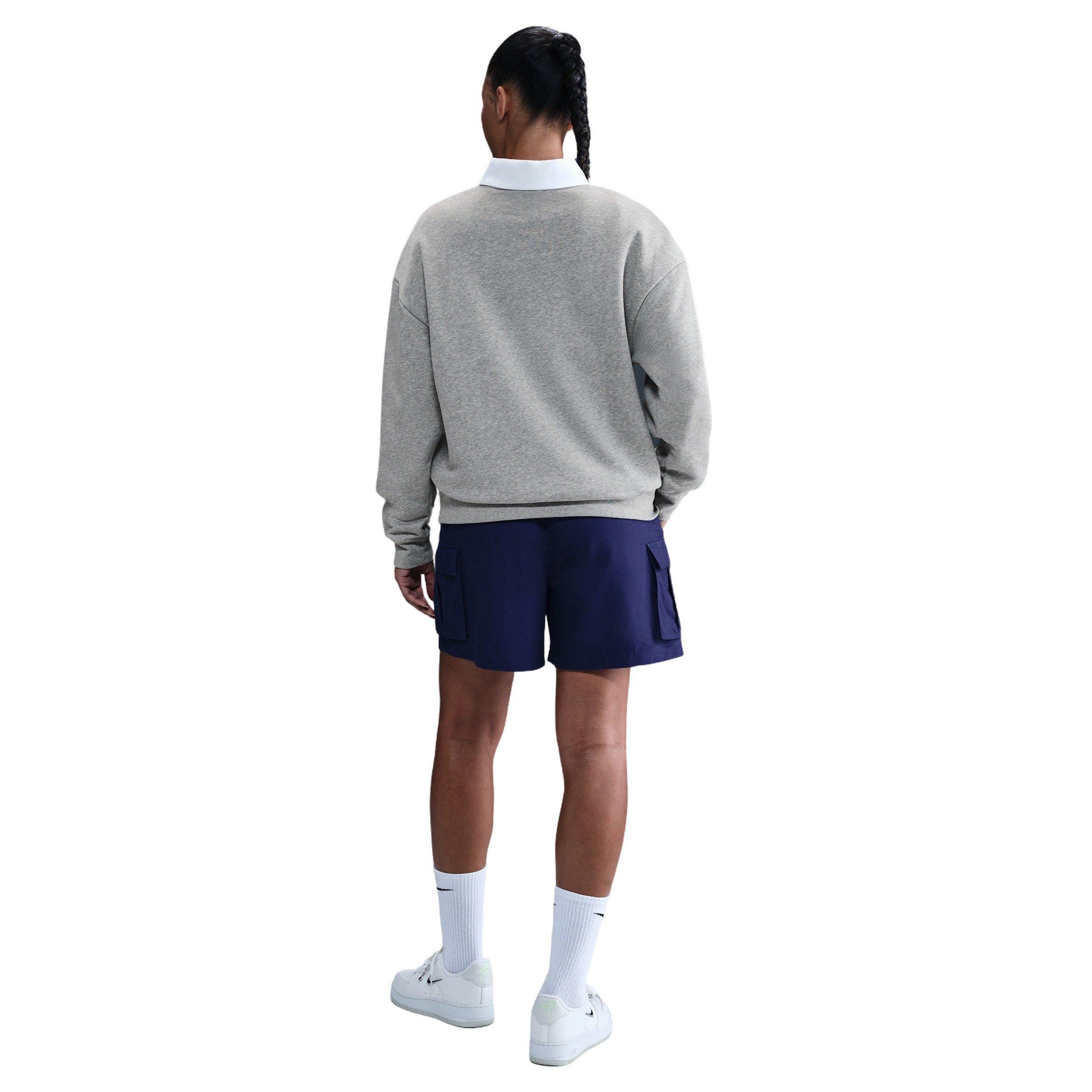 Nike Women's Club Fleece Loose Crew - Grey - GREY Thumbnail View 5