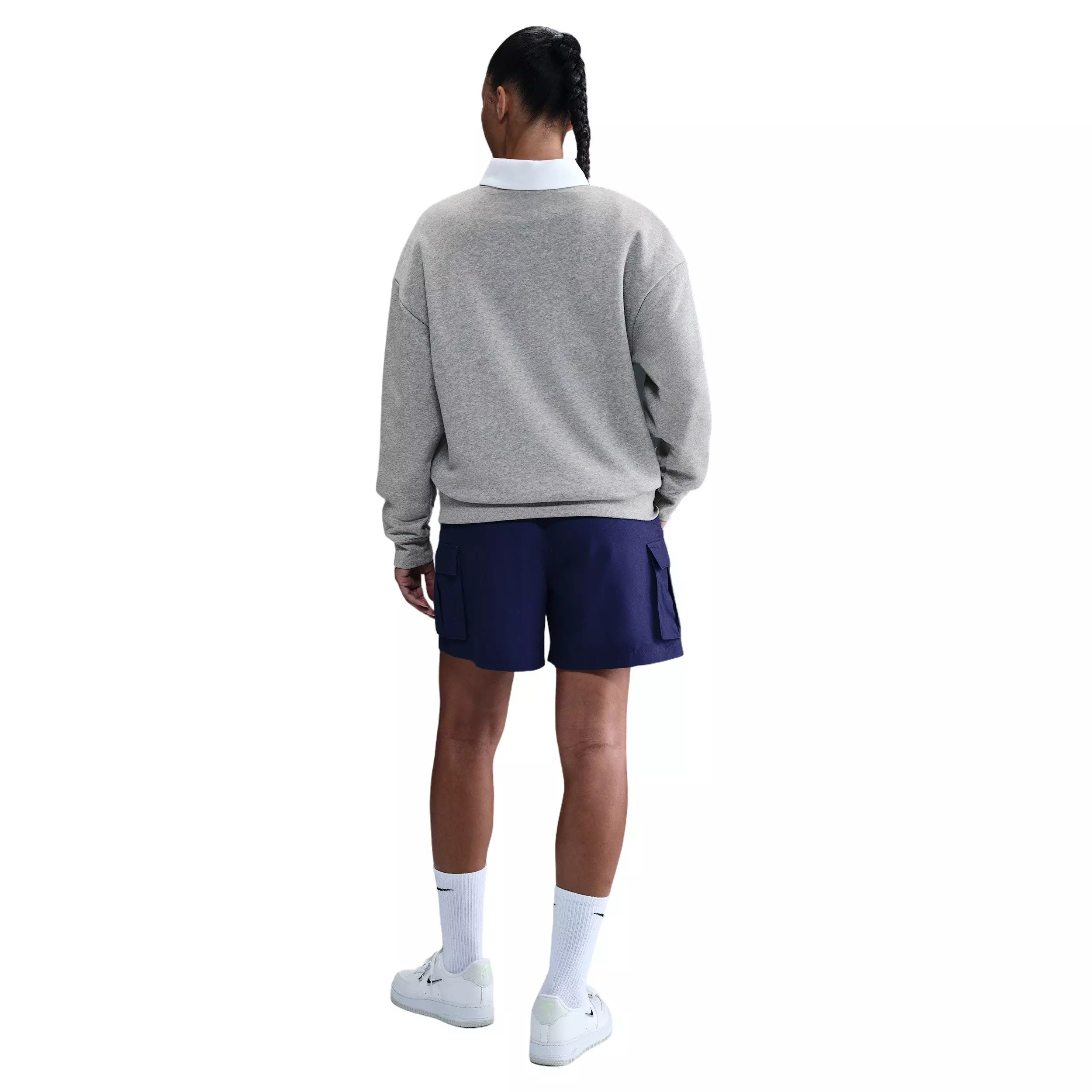 Nike Women's Club Fleece Loose Crew -Grey - GREY