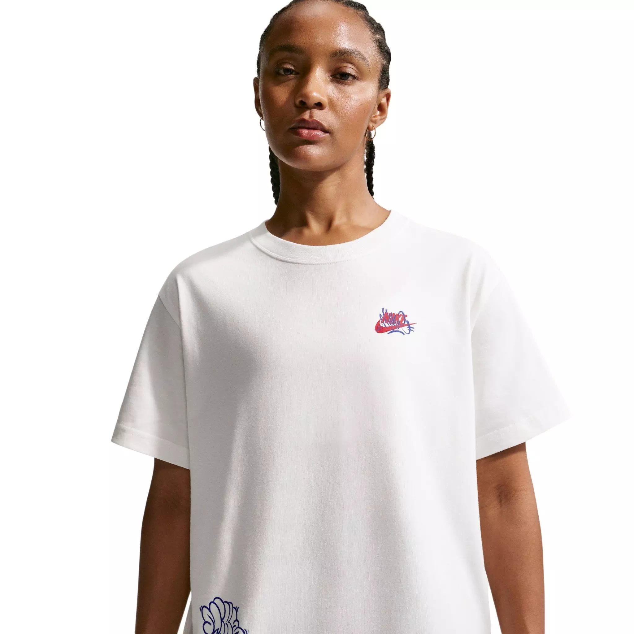 Nike Women's Sportswear Classic Oversized Graffiti Graphic T-Shirt - Sail - SAIL