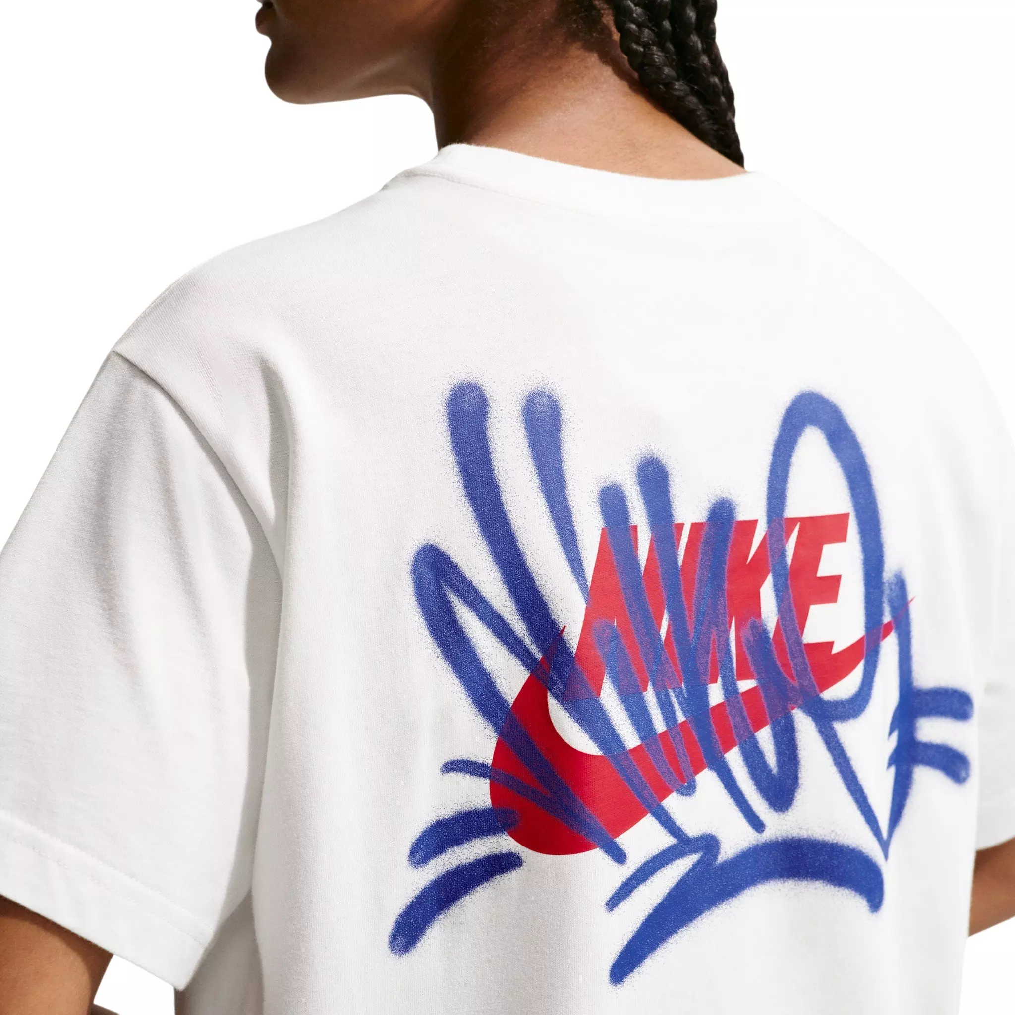 Nike Women's Sportswear Classic Oversized Graffiti Graphic T-Shirt - Sail - SAIL