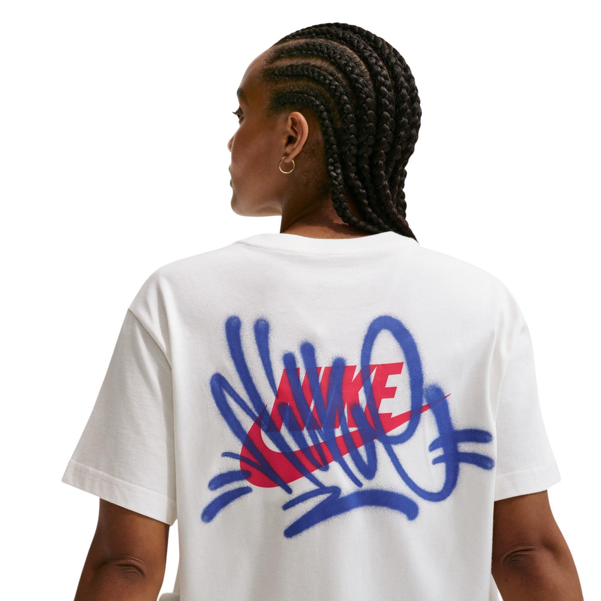 Nike Women's Sportswear Classic Oversized Graffiti Graphic T-Shirt - Sail - SAIL