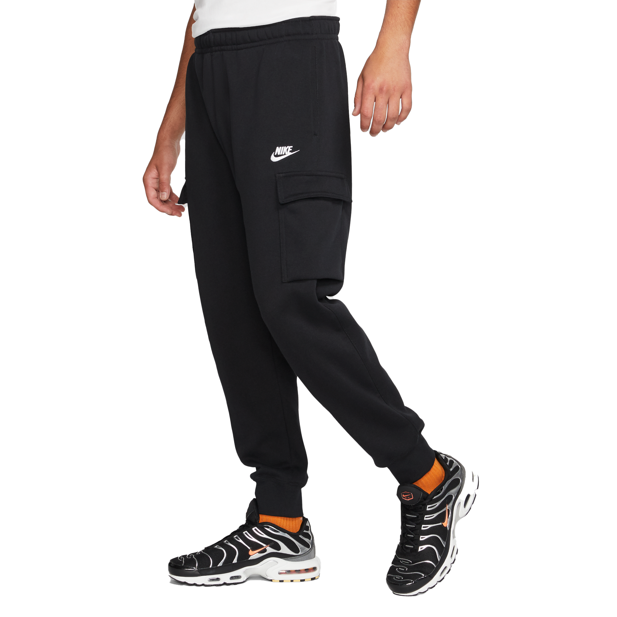 Nike Men's Sportswear Club Fleece Cargo Pants - BLACK Thumbnail View 1