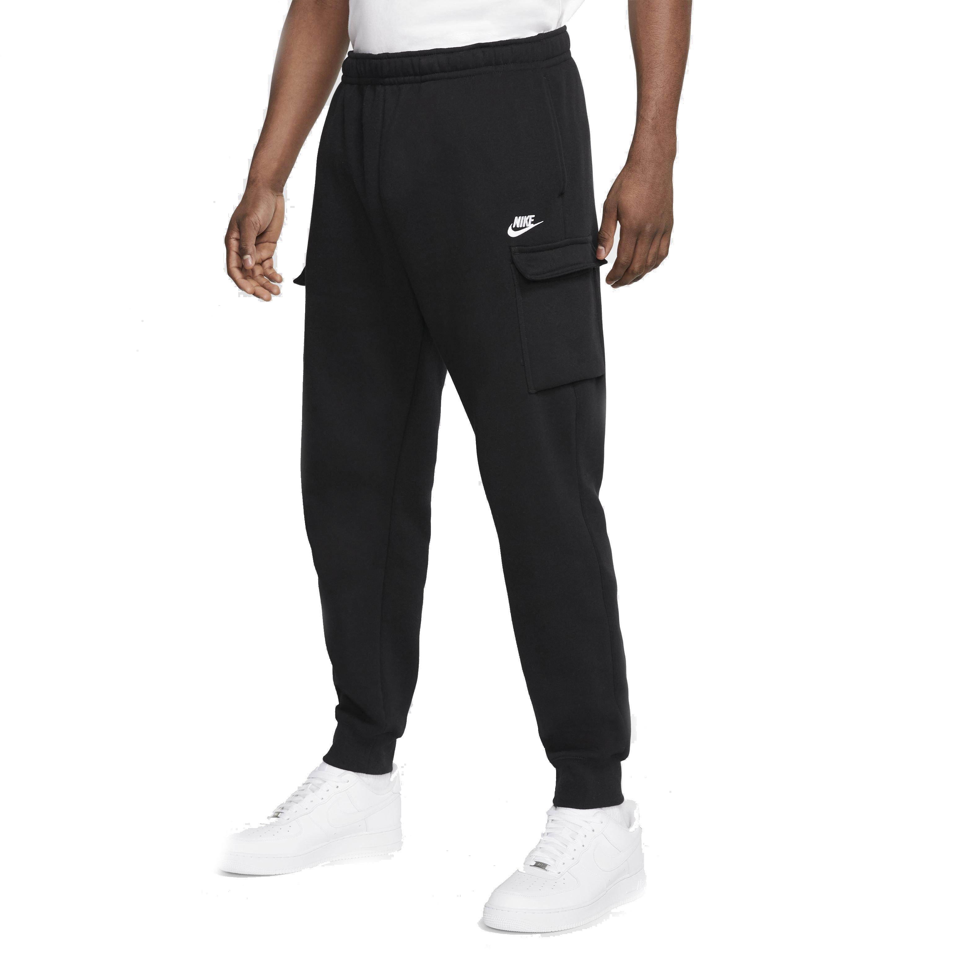 Nike Men's Sportswear Club Fleece Cargo Pants - BLACK/BLACK/WHITE Thumbnail View 1