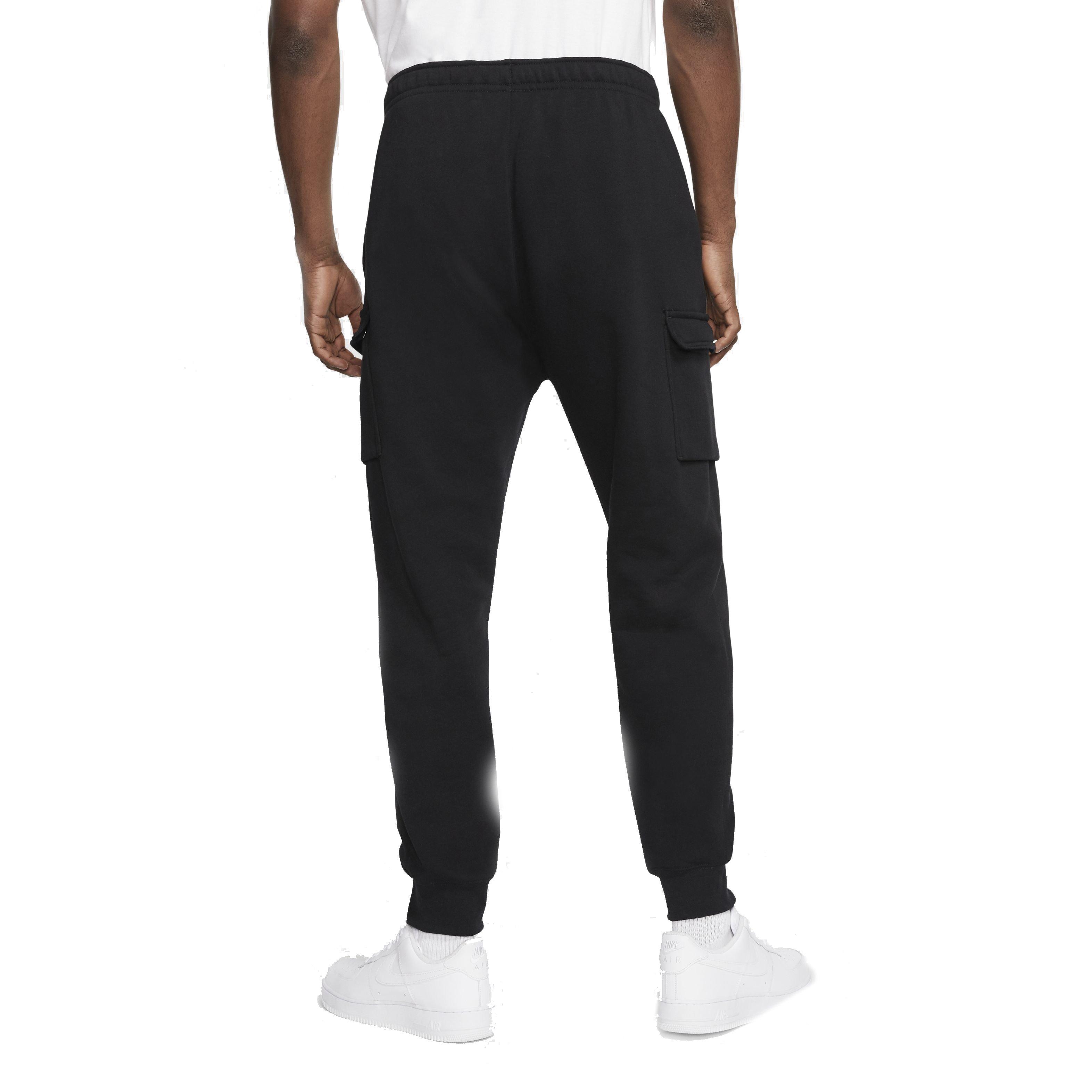 Nike Men's Sportswear Club Fleece Cargo Pants - BLACK/BLACK/WHITE Thumbnail View 2