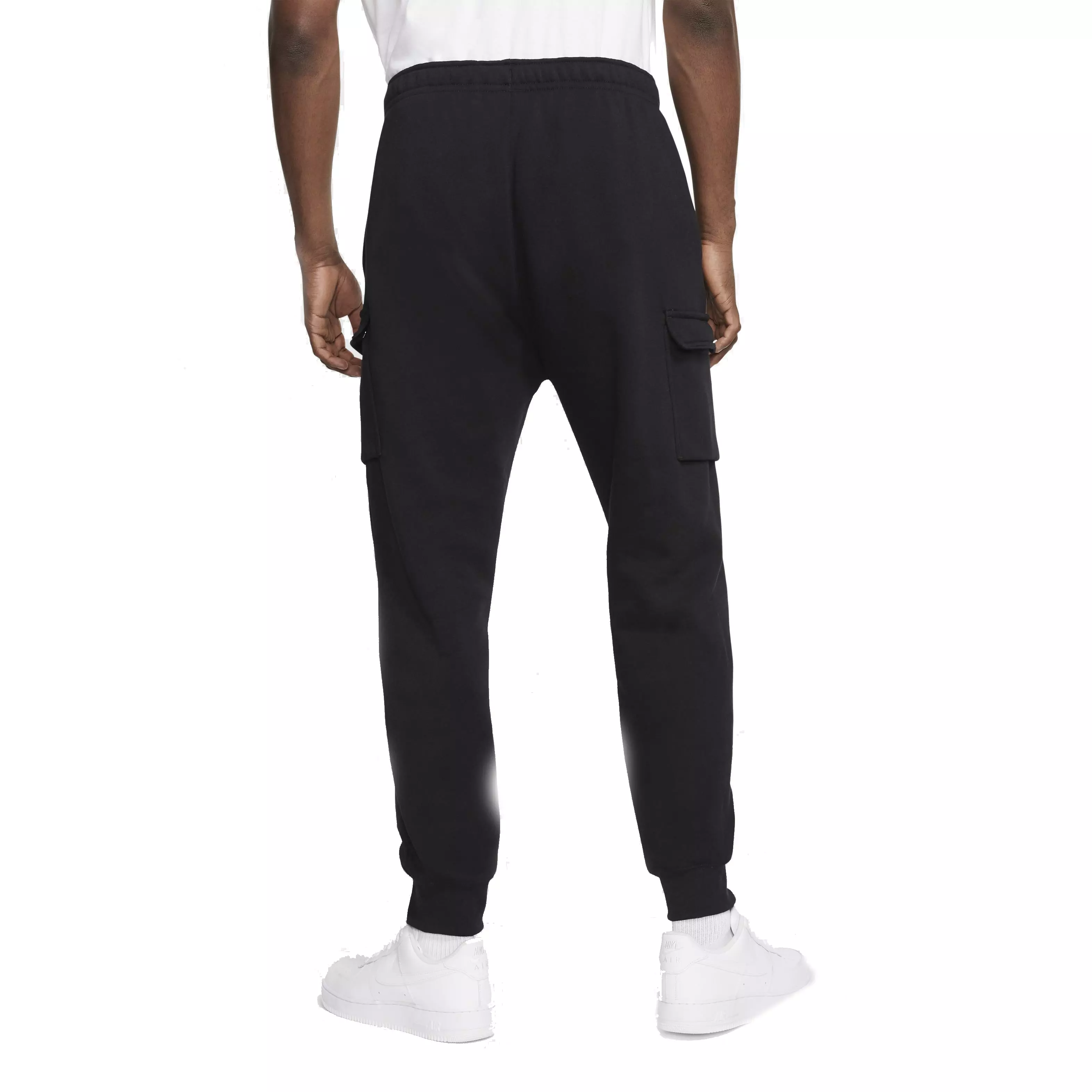 Nike Men's Sportswear Club Fleece Cargo Pants - BLACK/BLACK/WHITE