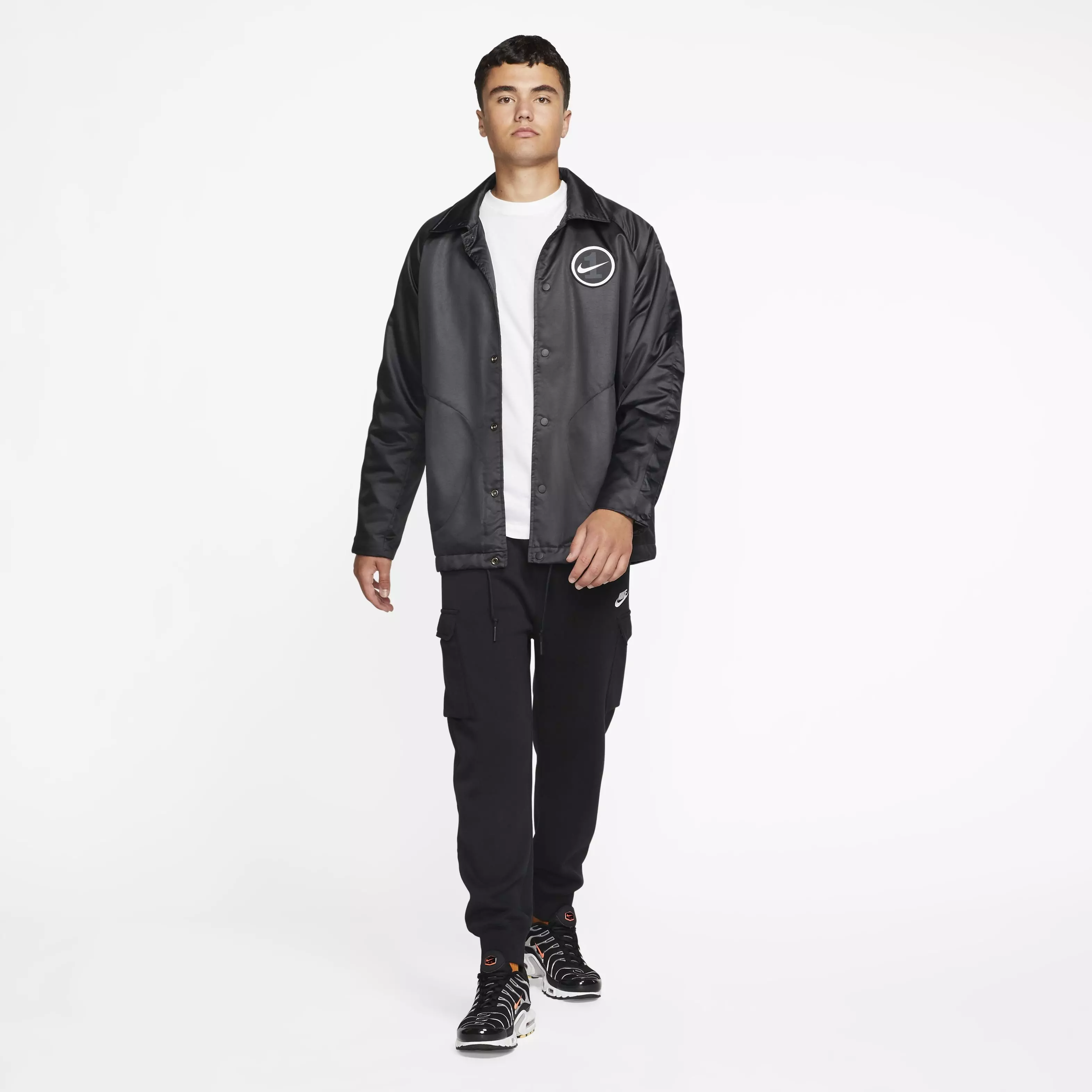 Nike Men's Sportswear Club Fleece Cargo Pants - BLACK/BLACK/WHITE