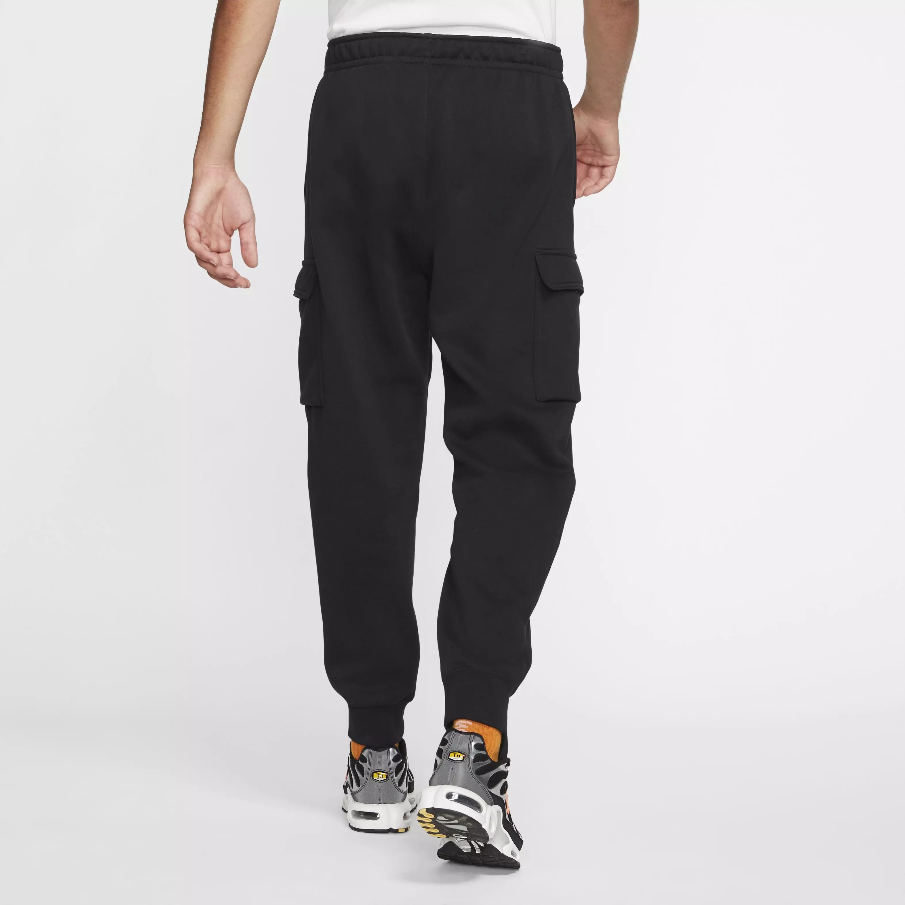 Nike Men's Sportswear Club Fleece Cargo Pants - BLACK/BLACK/WHITE