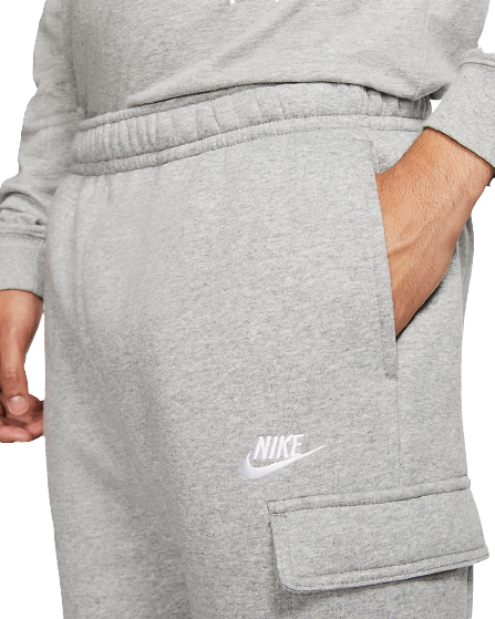 Nike Men's Sportswear Club Fleece Cargo Pants - GREY Thumbnail View 3