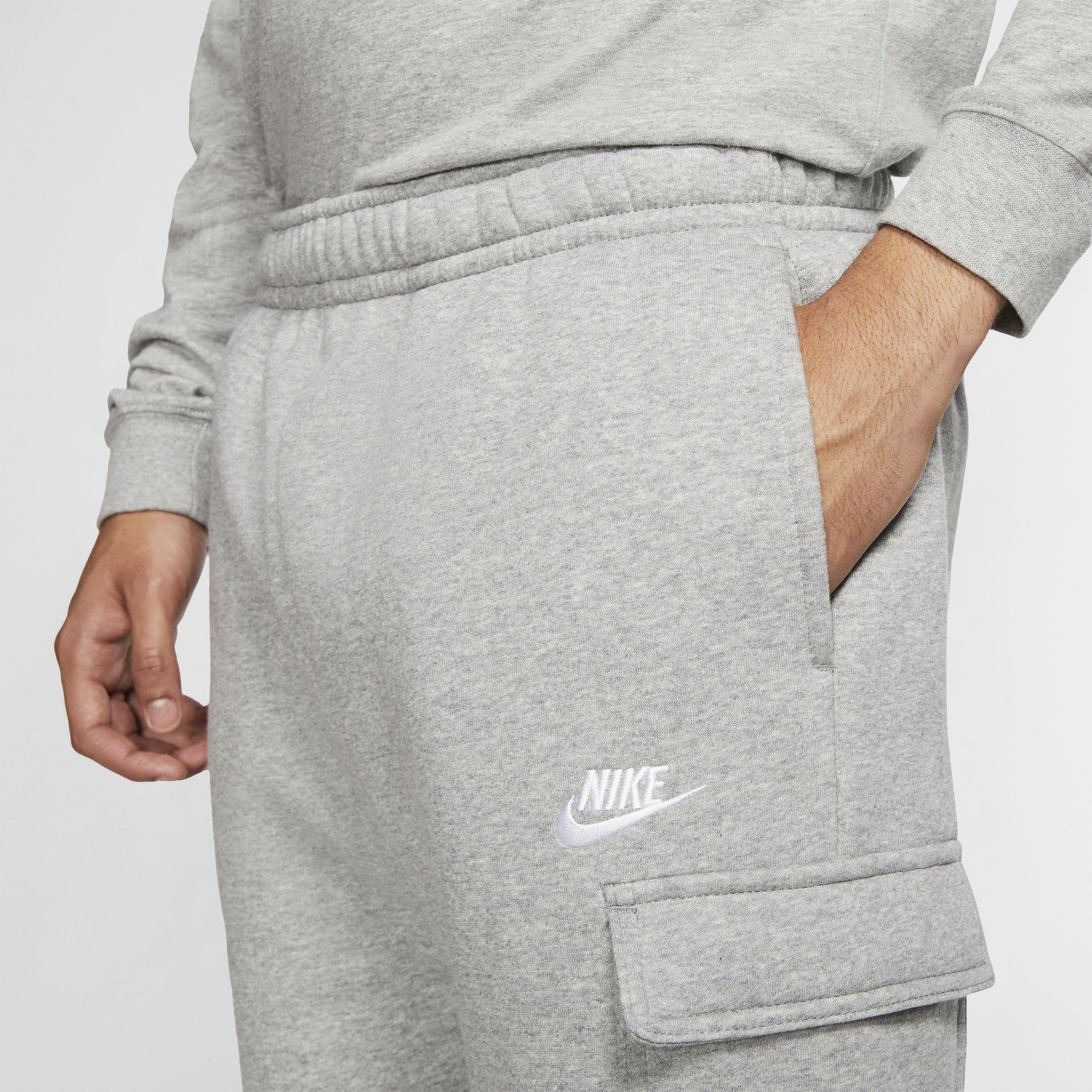 Nike Men's Sportswear Club Fleece Cargo Pants - DK GREY Thumbnail View 5