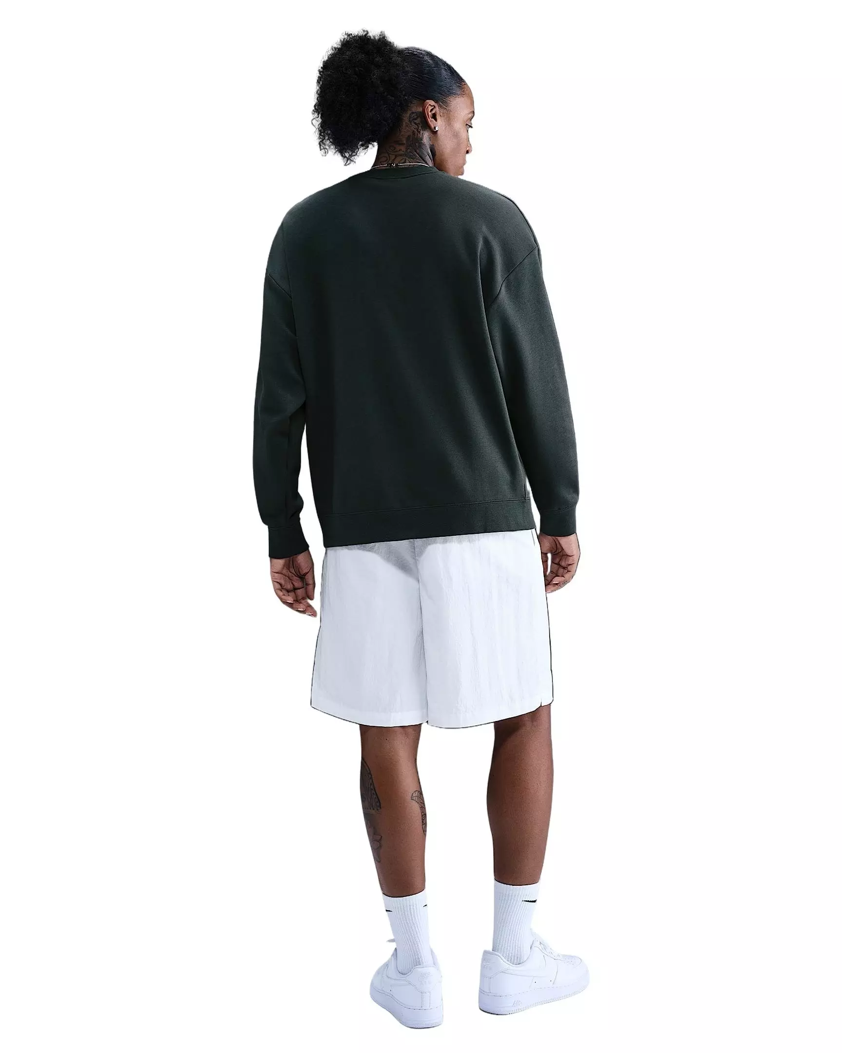 Nike Women's Club Fleece Loose Crew -Seaweed Green - SEAWEED GREEN