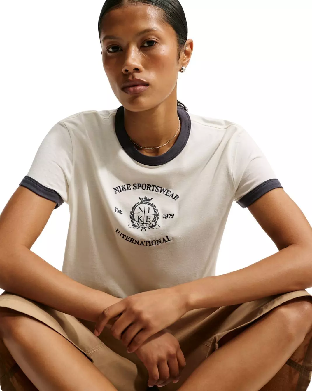 Nike Women's Sportswear Ringer T-Shirt - Sail - SAIL