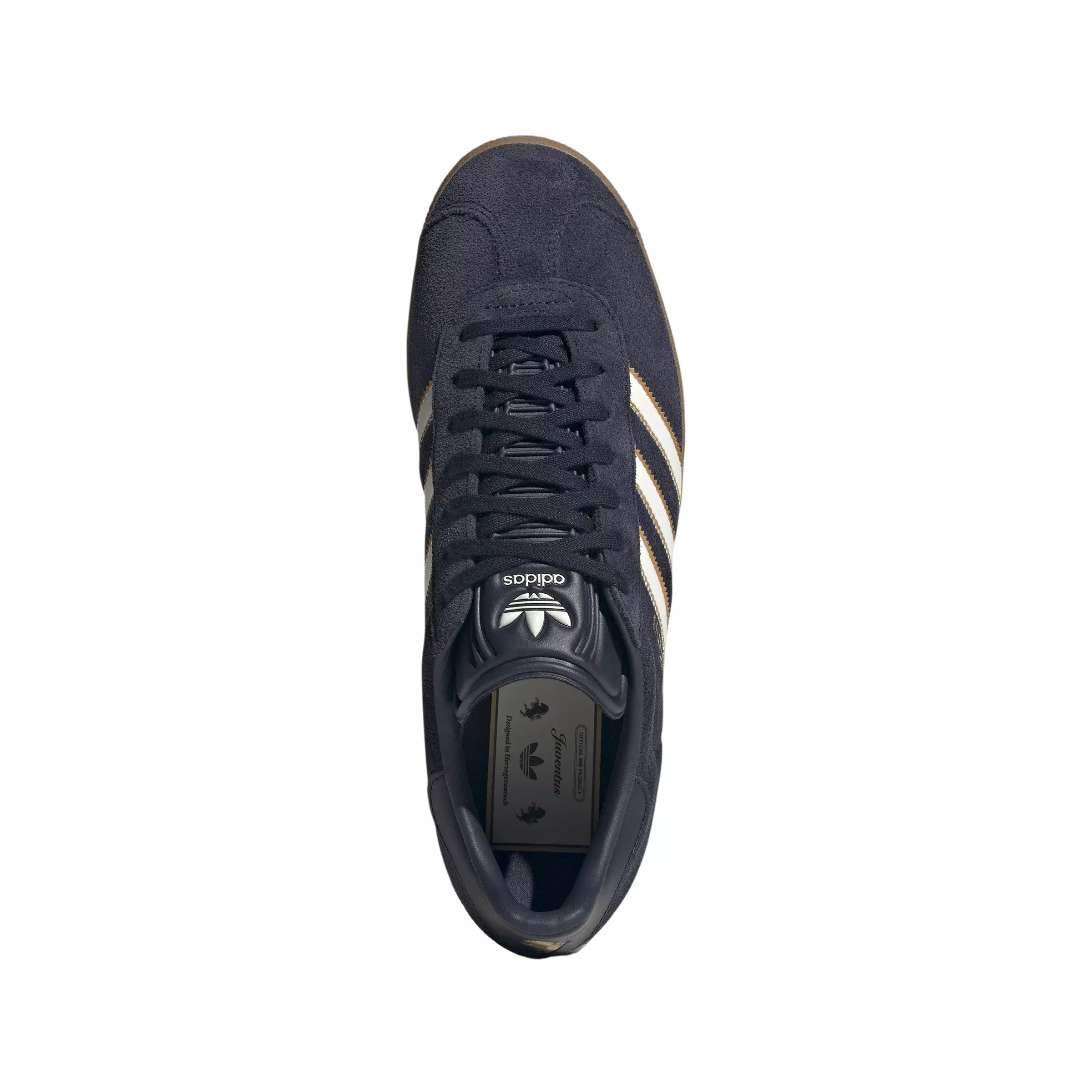 adidas Originals Gazelle Juventus Terrace Icons "Legend Ink/Off White/Dark Gold" Men's Shoe - INK/OFF WHITE/DK GOLD