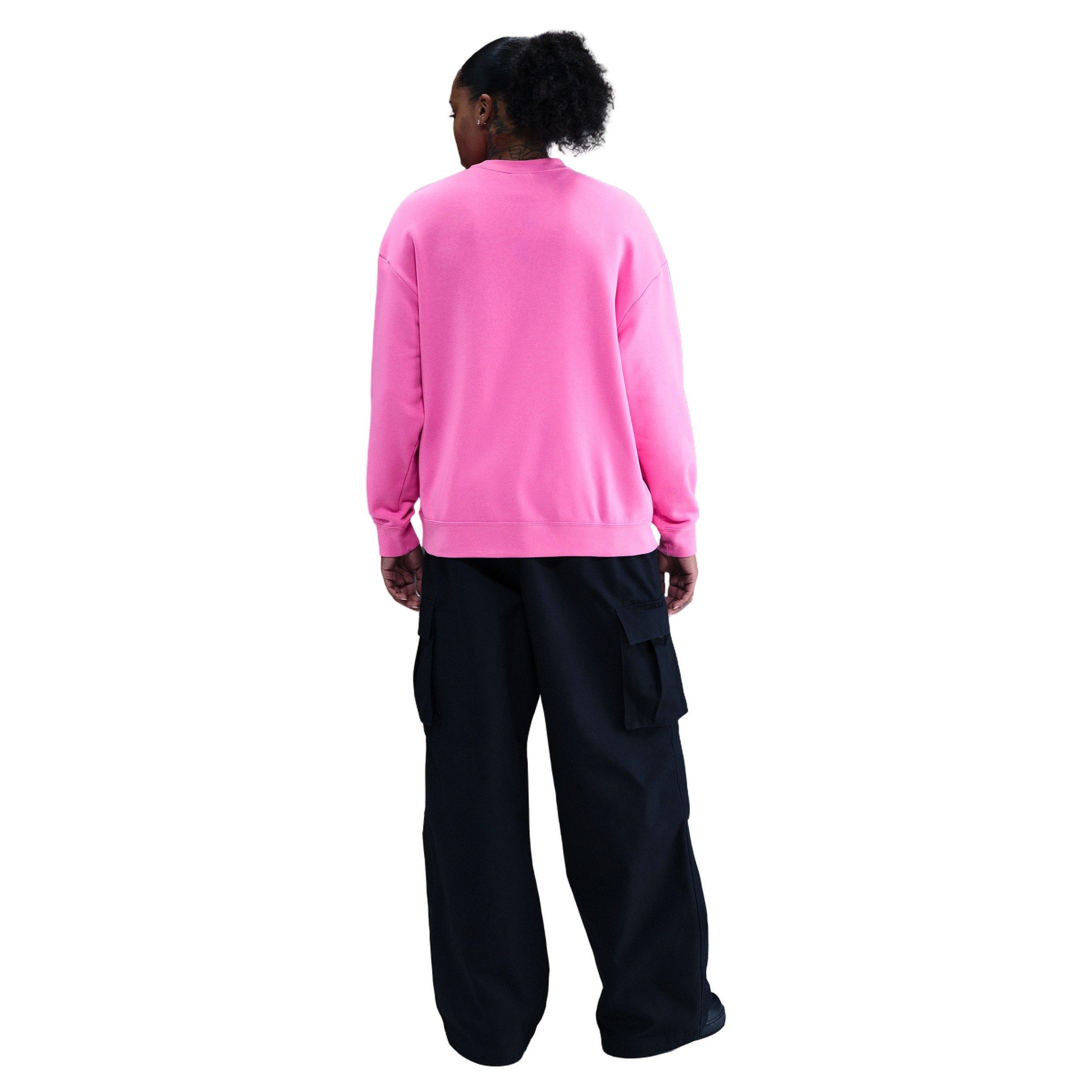 Nike Women's Club Fleece Loose Crew -Pink - PINK Thumbnail View 5