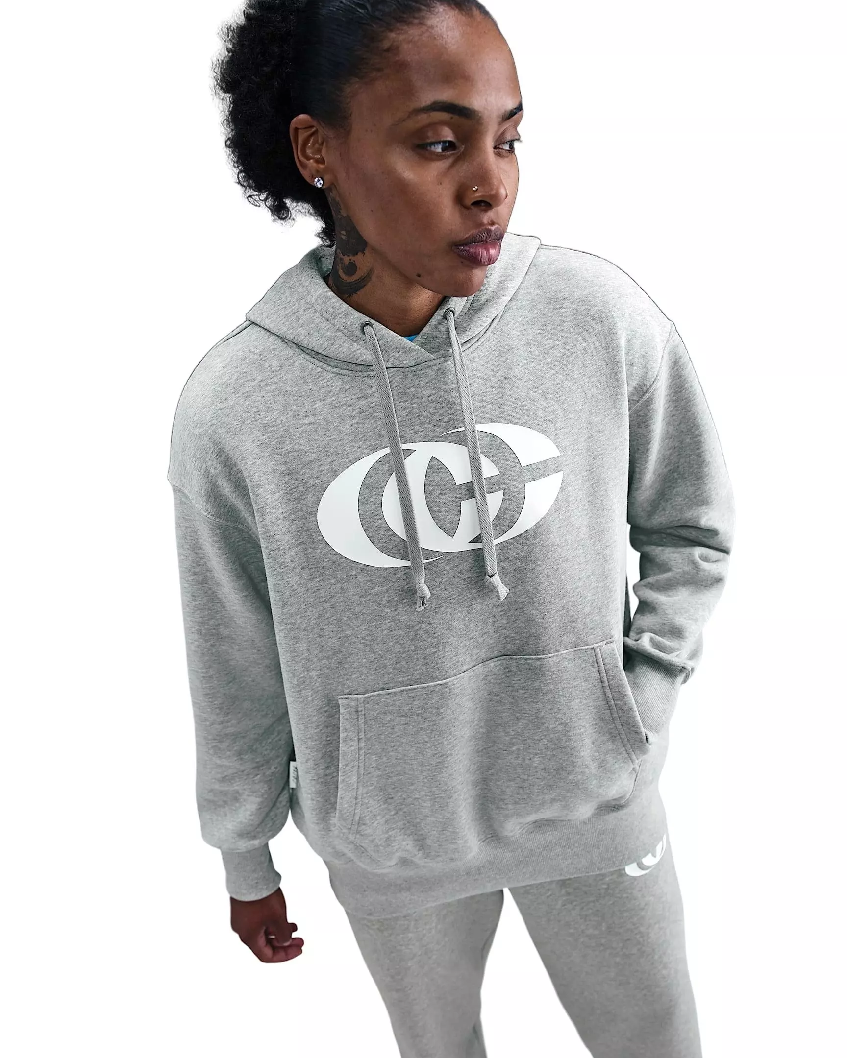 Nike Unisex Caitlin Clark Basketball Phoenix Fleece Pullover Hoodie - Grey - GREY