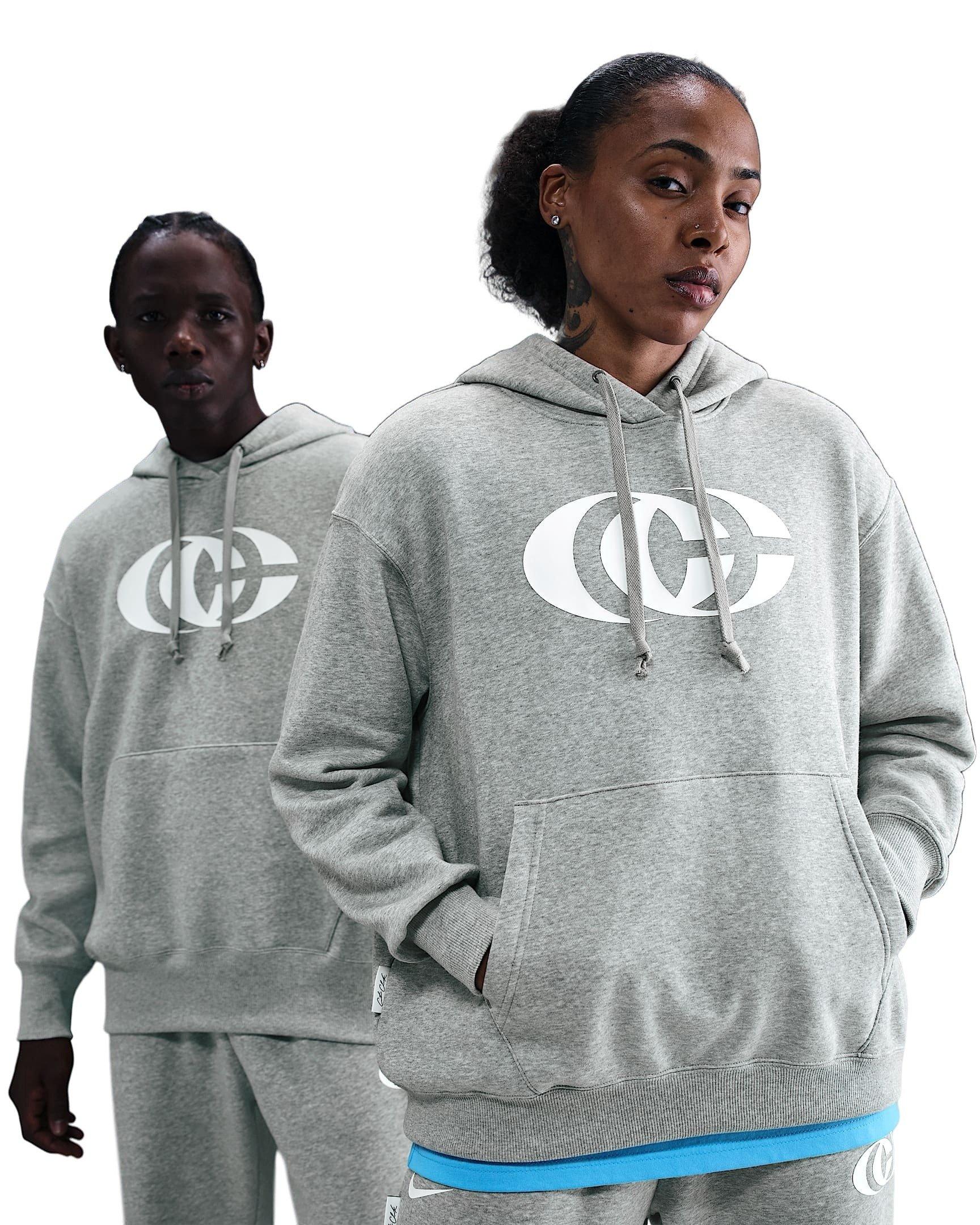 Nike Unisex Caitlin Clark Basketball Phoenix Fleece Pullover Hoodie - Grey - GREY Thumbnail View 4