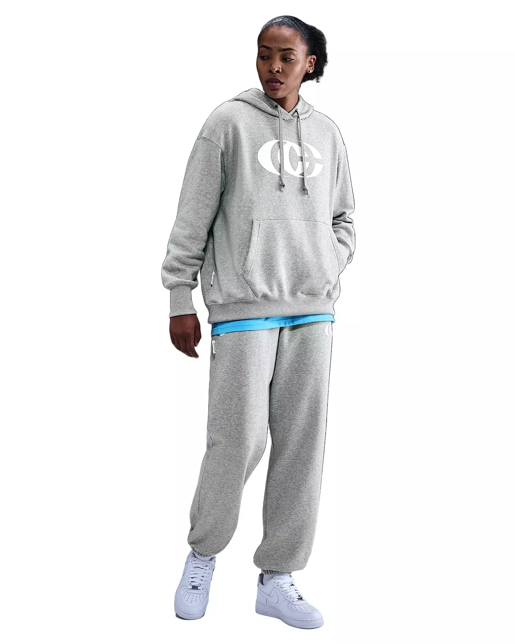 Nike Unisex Caitlin Clark Basketball Phoenix Fleece Pullover Hoodie - Grey - GREY