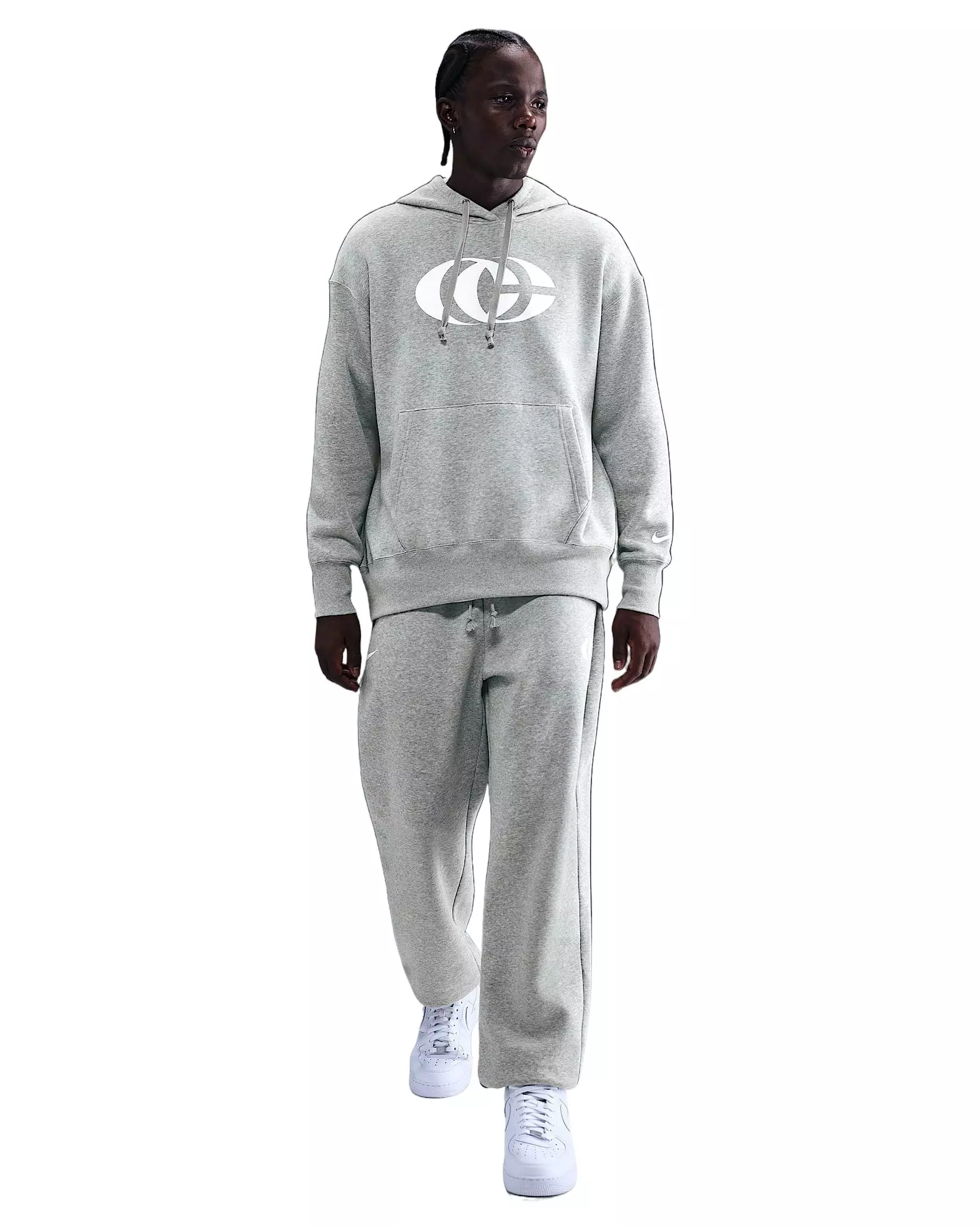 Nike Unisex Caitlin Clark Basketball Phoenix Fleece Pullover Hoodie -Grey - GREY