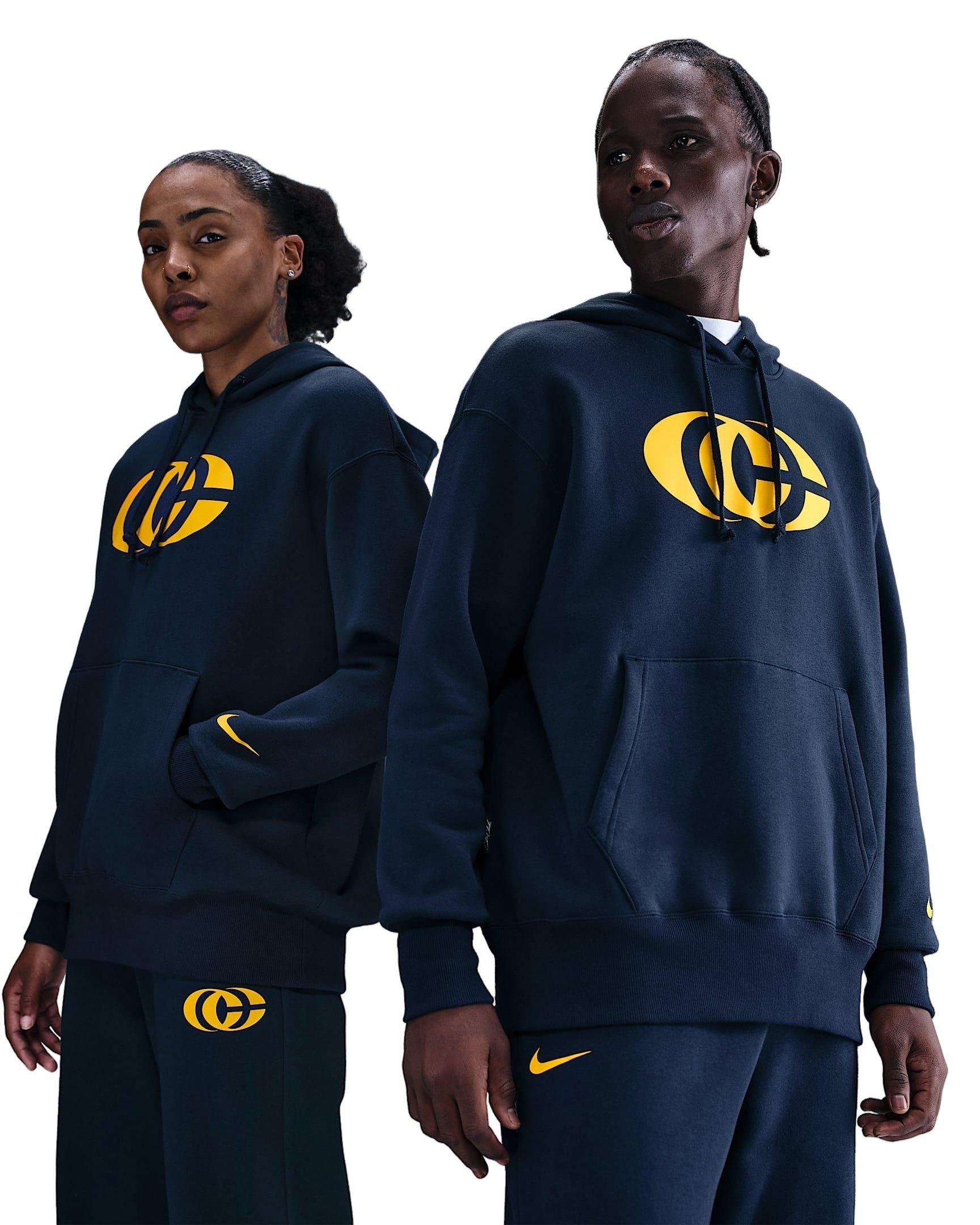 Nike Unisex Caitlin Clark Basketball Phoenix Fleece Pullover Hoodie -Navy/Yellow - NAVY/YELLOW Thumbnail View 5