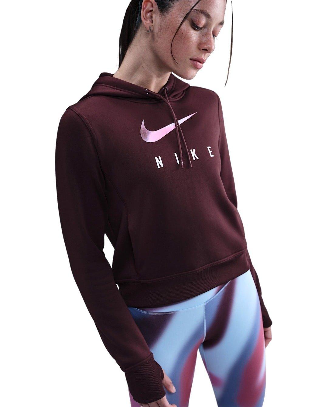 Nike Women's One Therma-FIT BLR Hoodie - Burgundy - BURGUNDY Thumbnail View 1