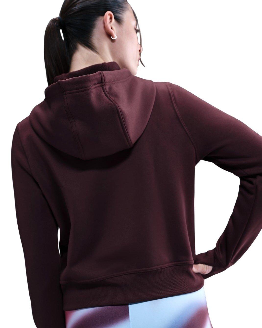 Nike Women's One Therma-FIT BLR Hoodie -Burgundy - BURGUNDY Thumbnail View 2
