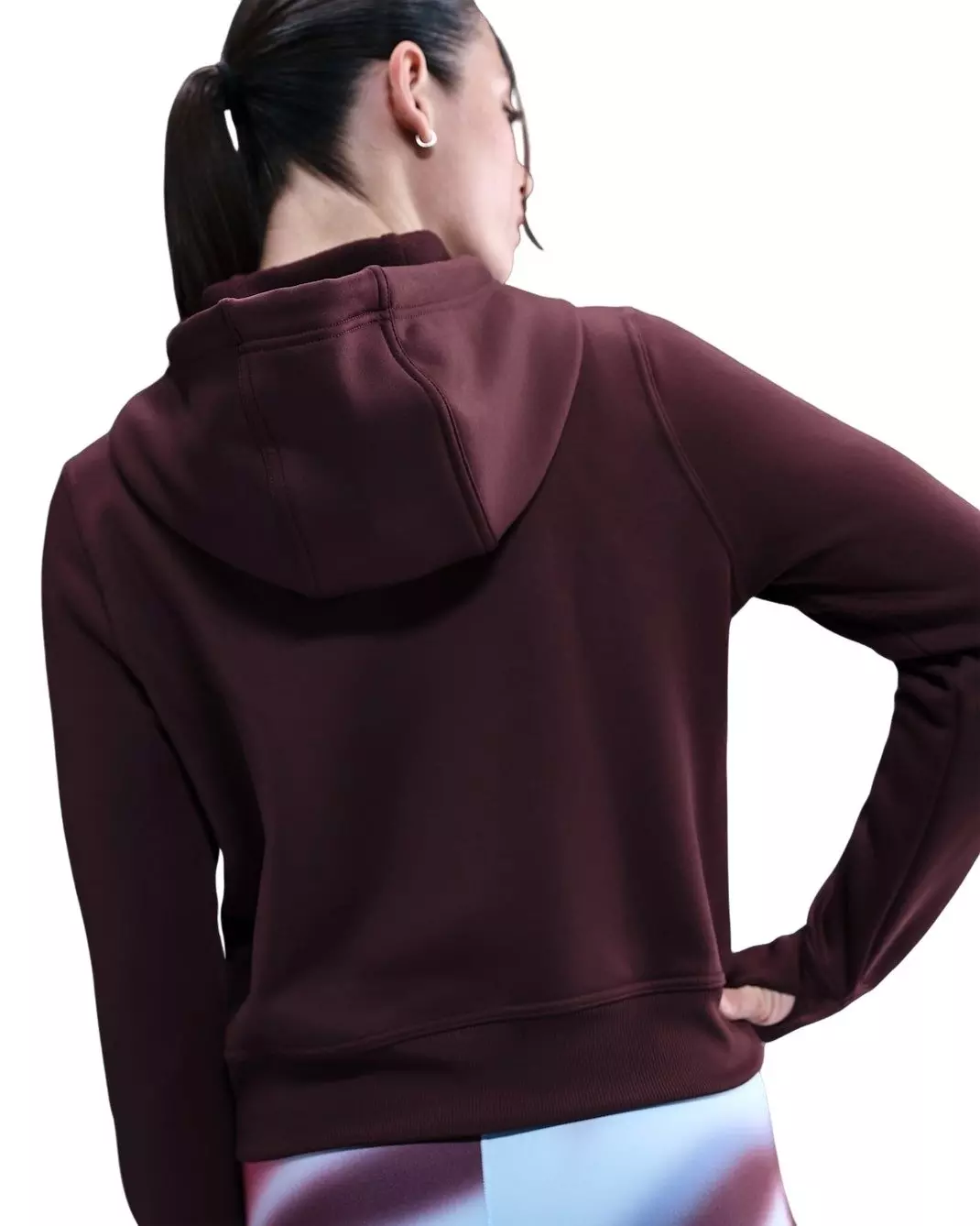 Nike Women's One Therma-FIT BLR Hoodie -Burgundy - BURGUNDY