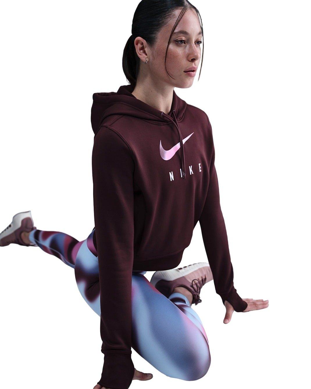 Nike Women's One Therma-FIT BLR Hoodie -Burgundy - BURGUNDY Thumbnail View 3
