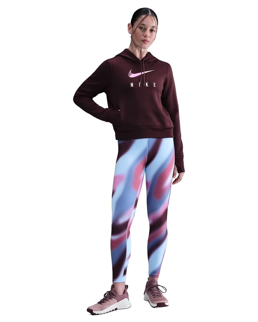 Nike Women's One Therma-FIT BLR Hoodie -Burgundy - BURGUNDY Thumbnail View 4