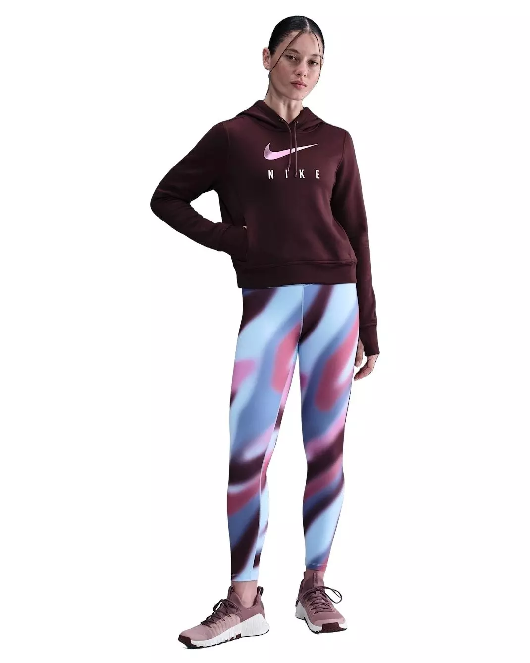 Nike Women's One Therma-FIT BLR Hoodie -Burgundy - BURGUNDY