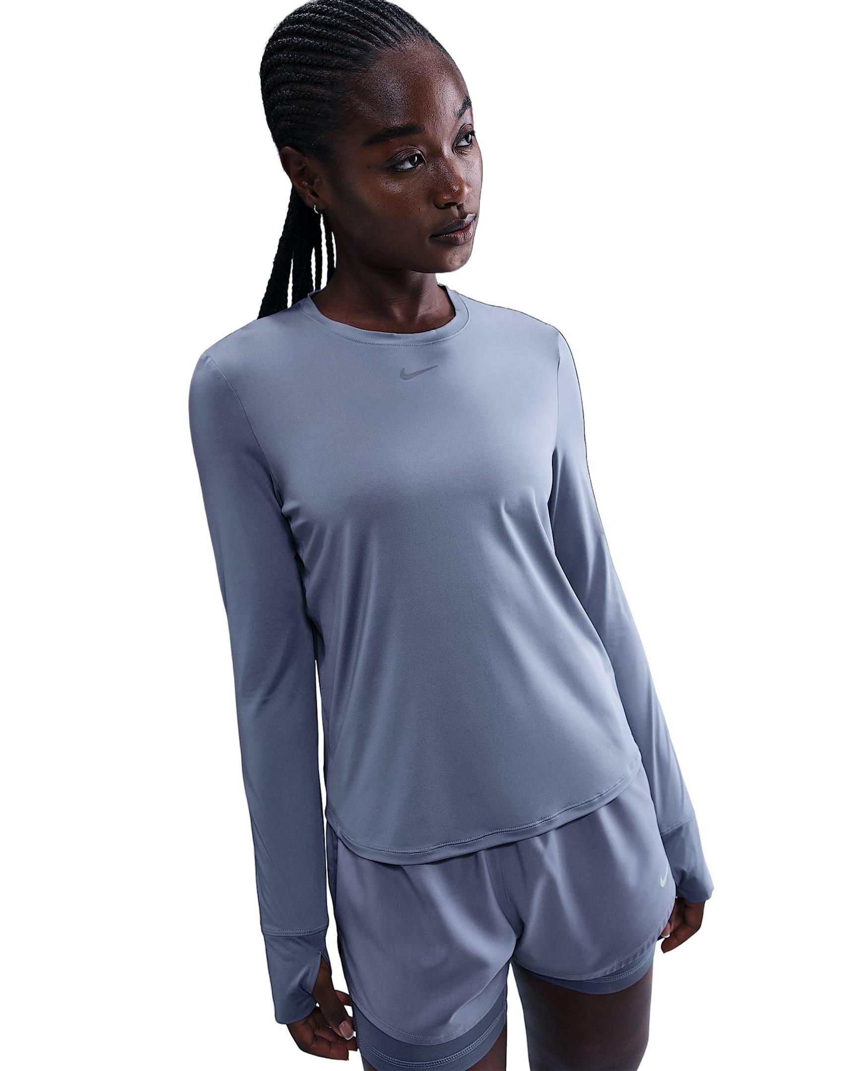 Nike One Women's Classic Dri-FIT Long-Sleeve Top -Indigo - INDIGO Thumbnail View 1