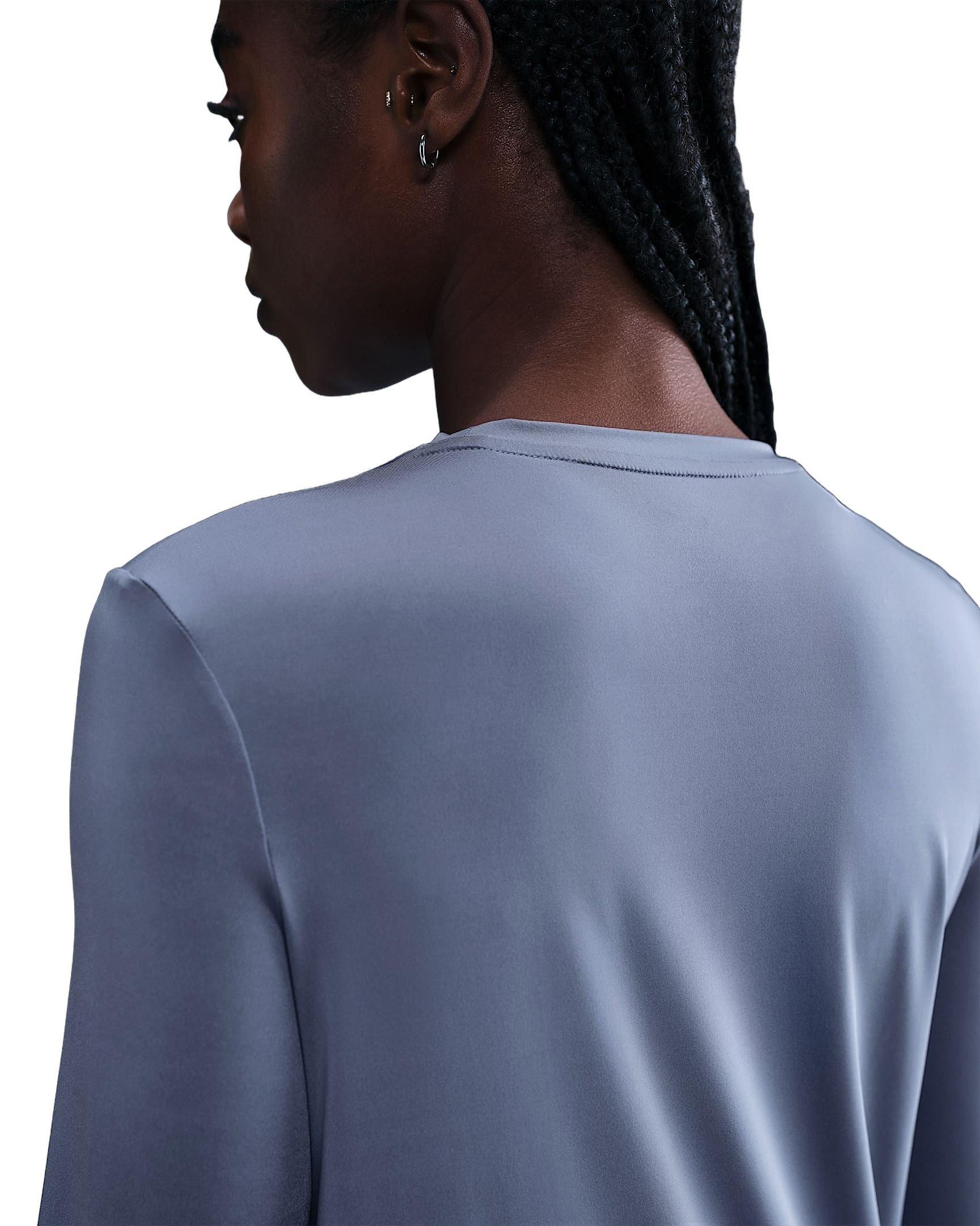 Nike One Women's Classic Dri-FIT Long-Sleeve Top -Indigo - INDIGO Thumbnail View 2