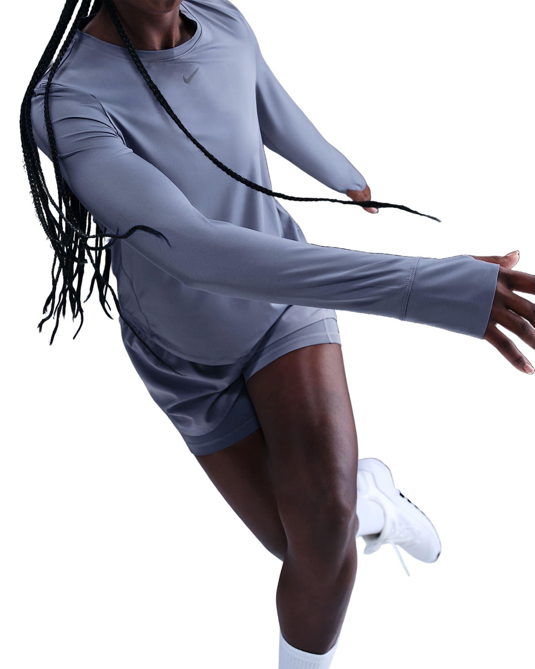 Nike One Women's Classic Dri-FIT Long-Sleeve Top -Indigo - INDIGO Thumbnail View 3