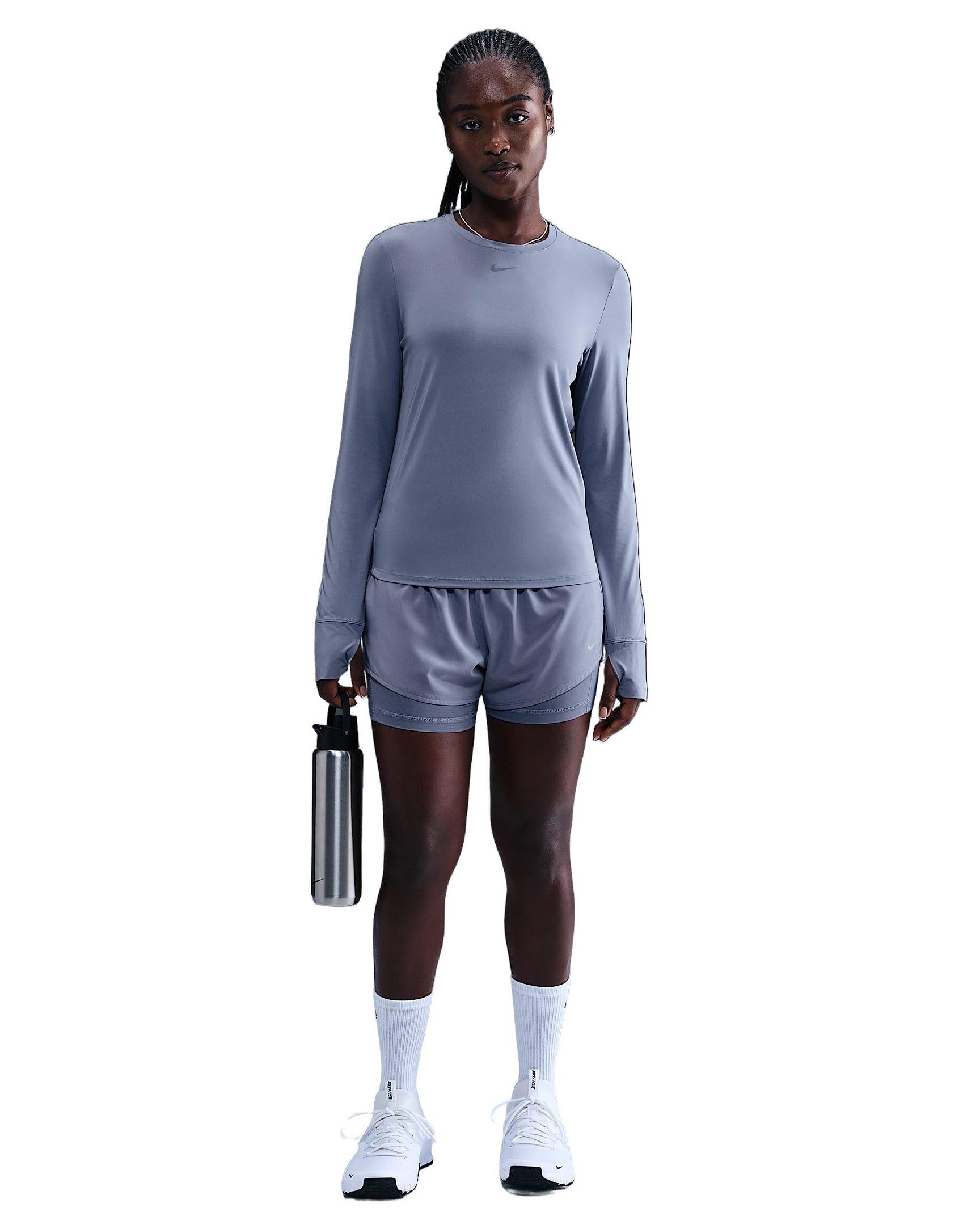 Nike One Women's Classic Dri-FIT Long-Sleeve Top -Indigo - INDIGO Thumbnail View 4