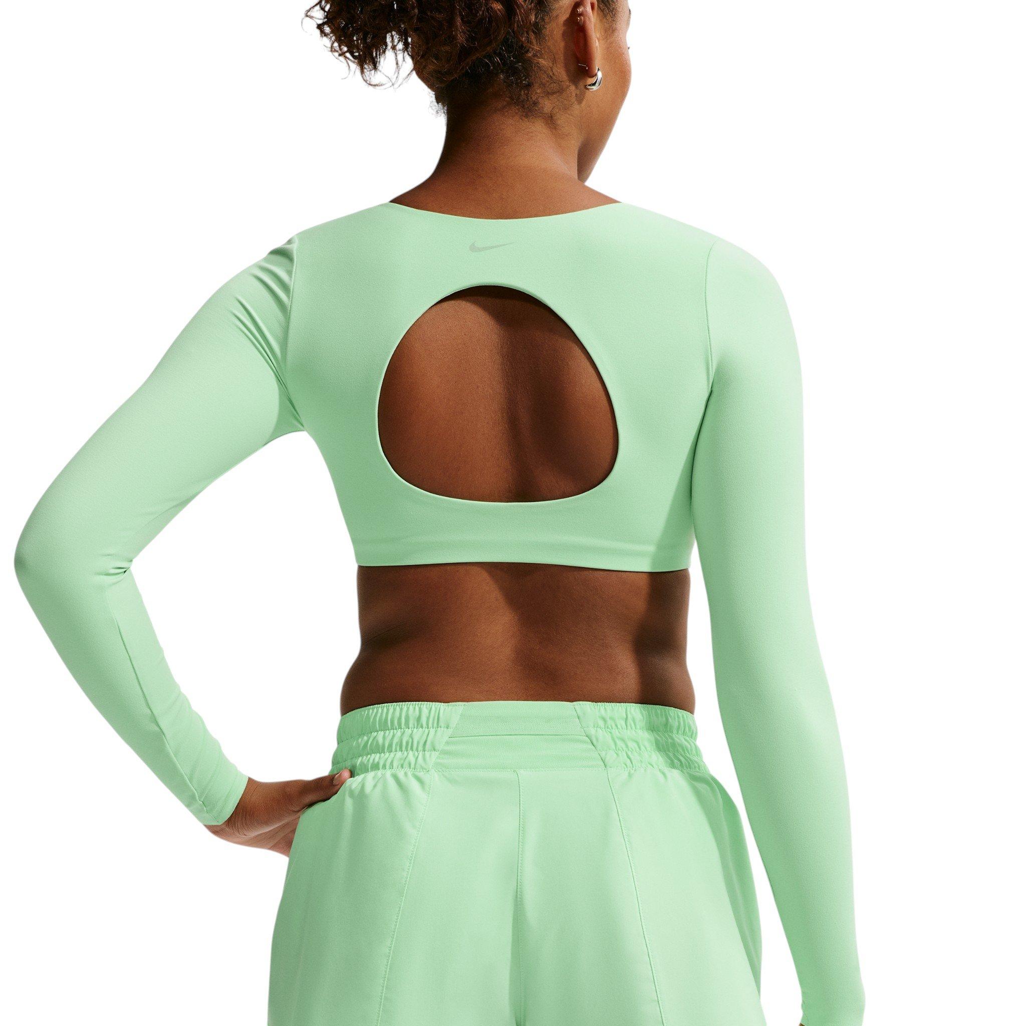 Nike Women's One Dri-FIT Mid-Rise 3" Brief-Lined Shorts - Green/White - GREEN/WHITE