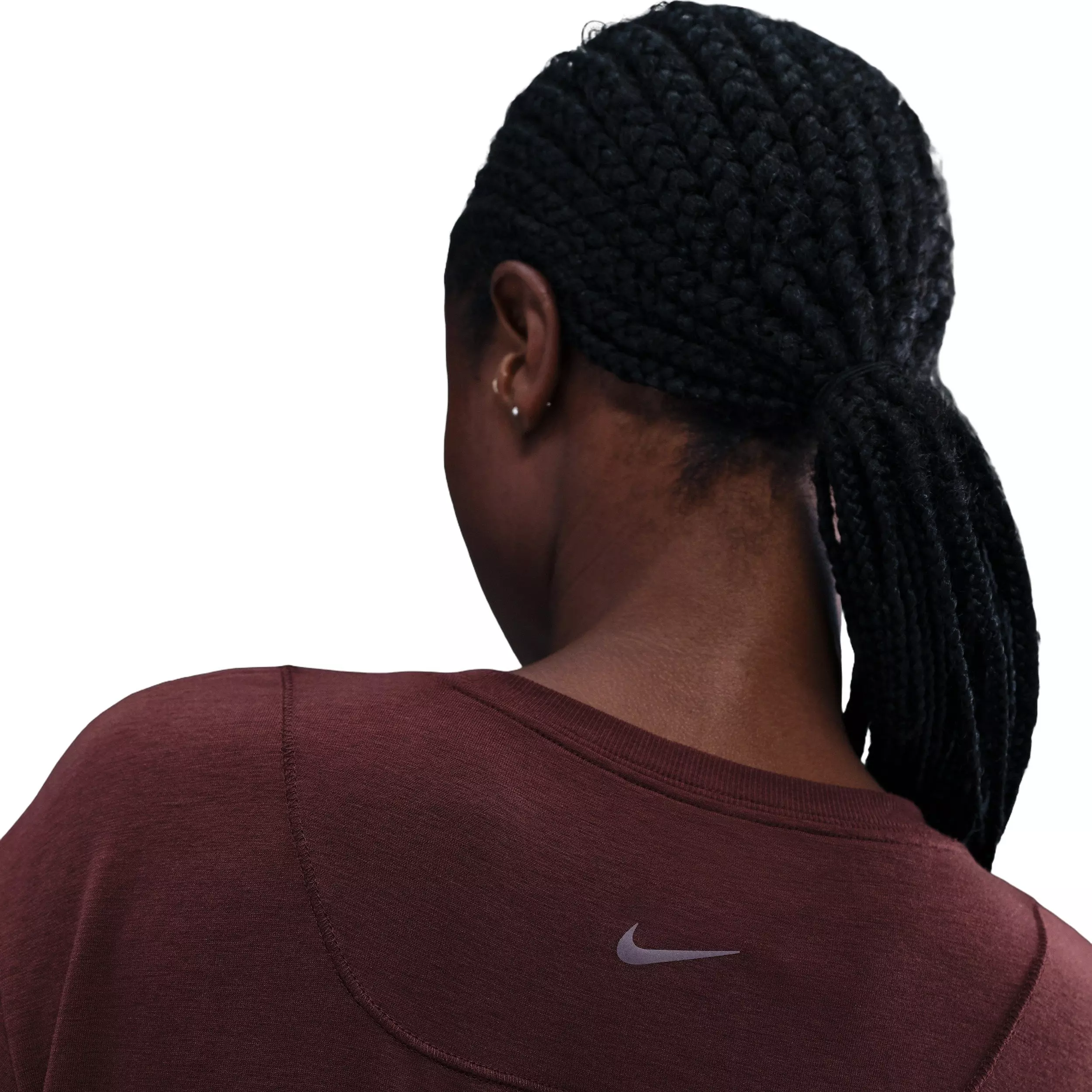 Nike One Women's Relaxed Dri-FIT Long-Sleeve Top - Burgundy - BURGUNDY