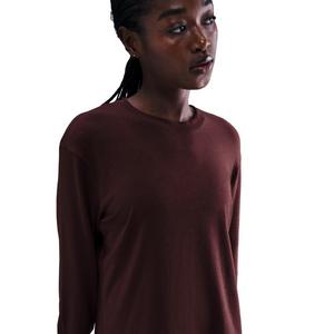 Nike One Women's Relaxed Dri-FIT Long-Sleeve Top -Burgundy