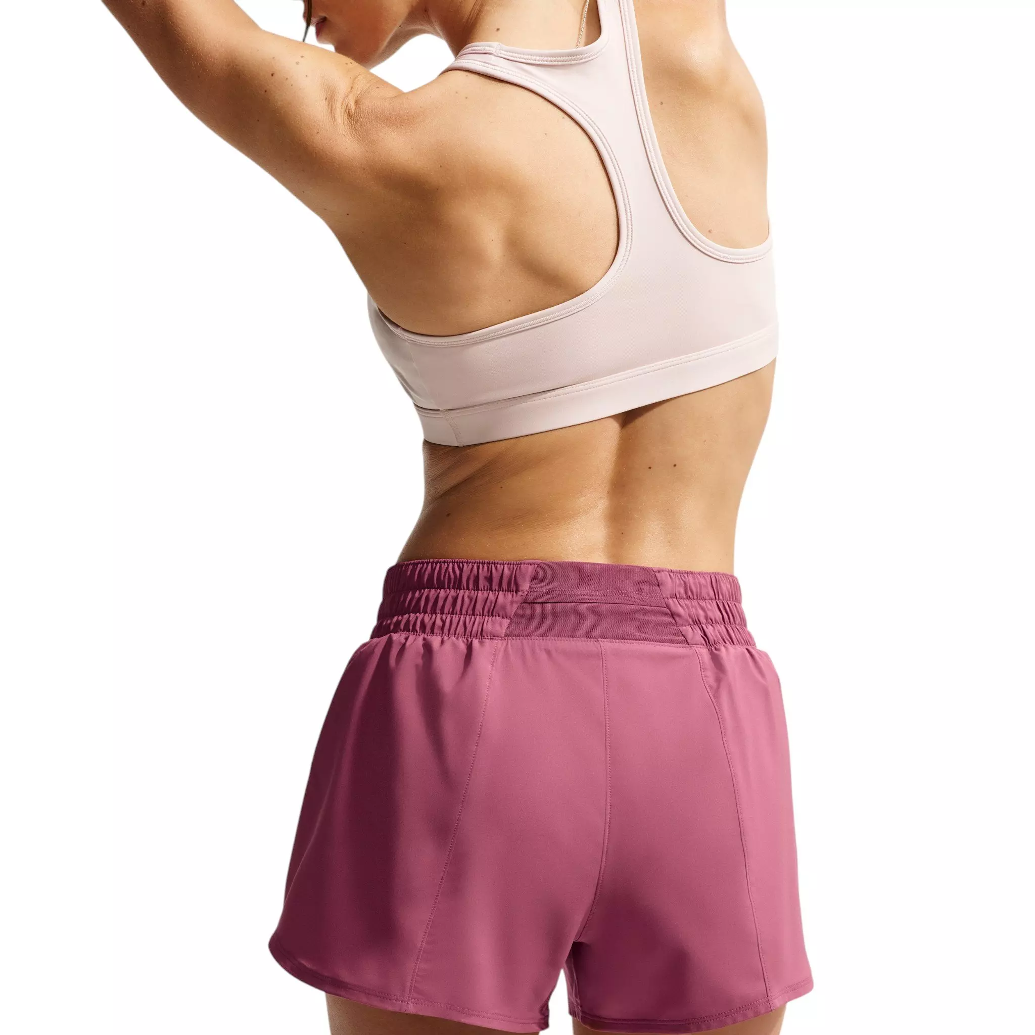 Nike Women's One Dri-FIT Mid-Rise 3" Brief-Lined Shorts - Dark Pink - DARK PINK