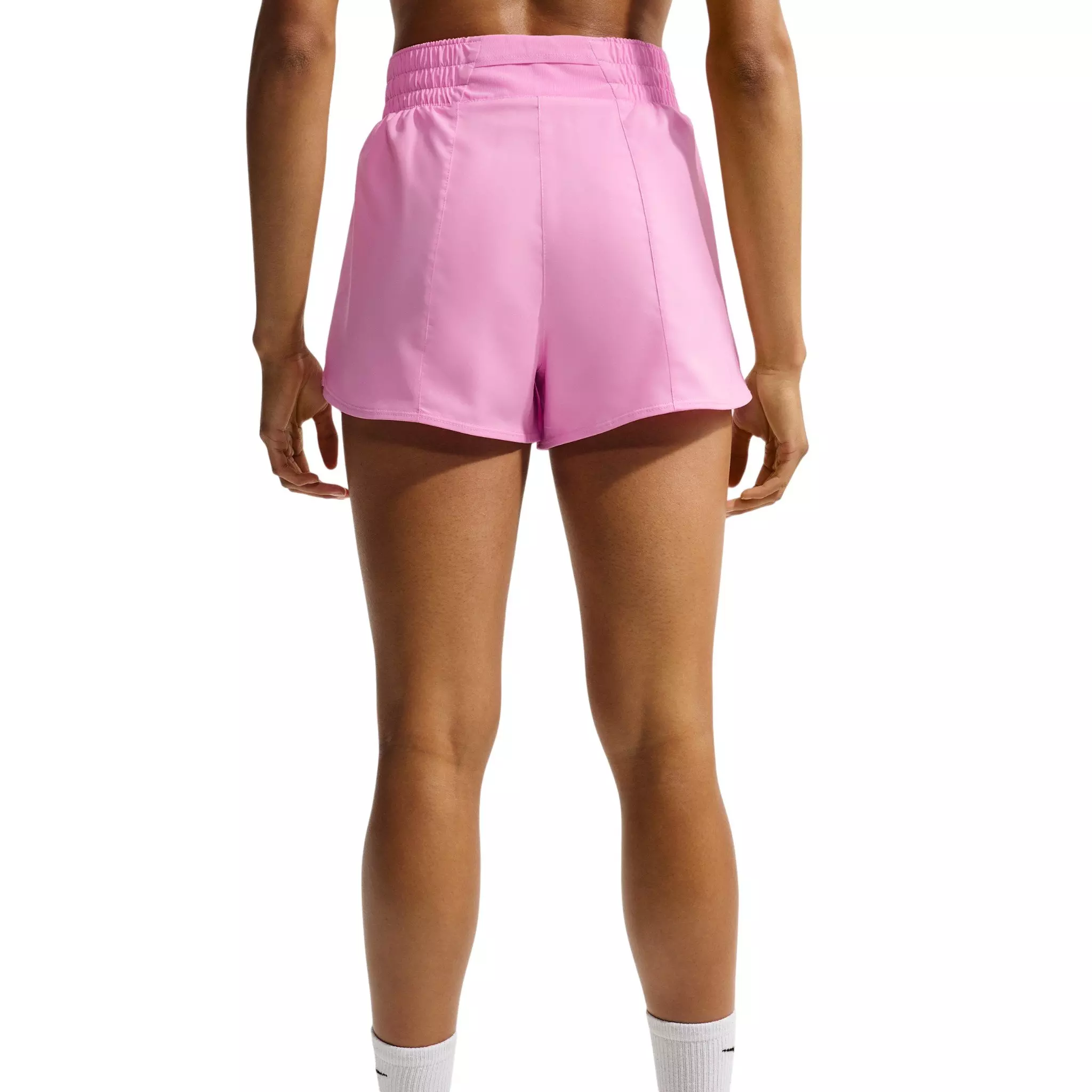 Nike Women's One Dri-FIT High-Waisted 3" 2-in-1 Shorts - Pink/White - PINK/WHITE