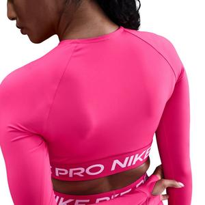 Nike Pro Women's Dri-FIT Cropped Long-Sleeve Top -Pink