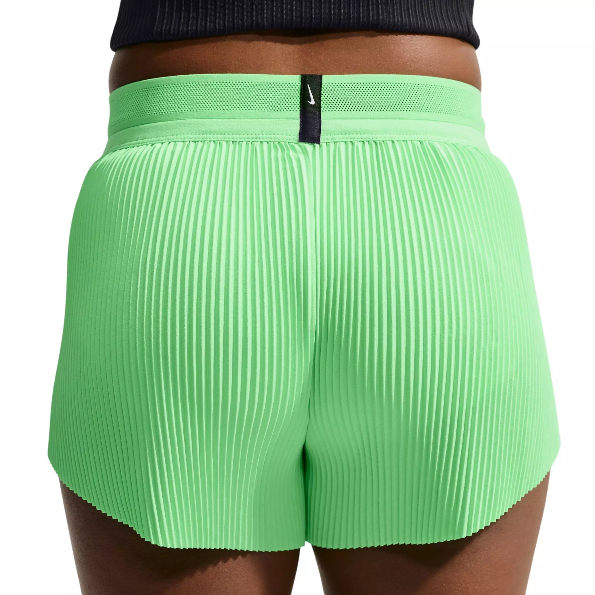Nike Women's AeroSwift Dri-FIT ADV Mid-Rise 3" Brief-Lined Running Shorts - Green/Black - GREEN/BLACK