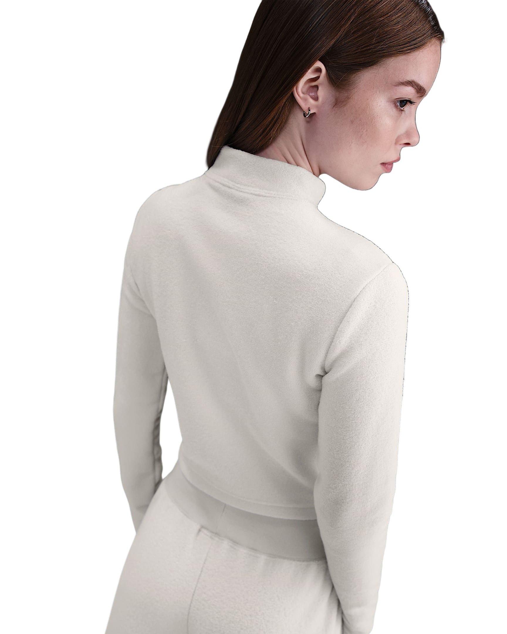 Nike Women's Sportswear Phoenix Plush Slim Long-Sleeve Cozy Fleece 1/2-Zip Top - Lt Bone - LT BONE Thumbnail View 2