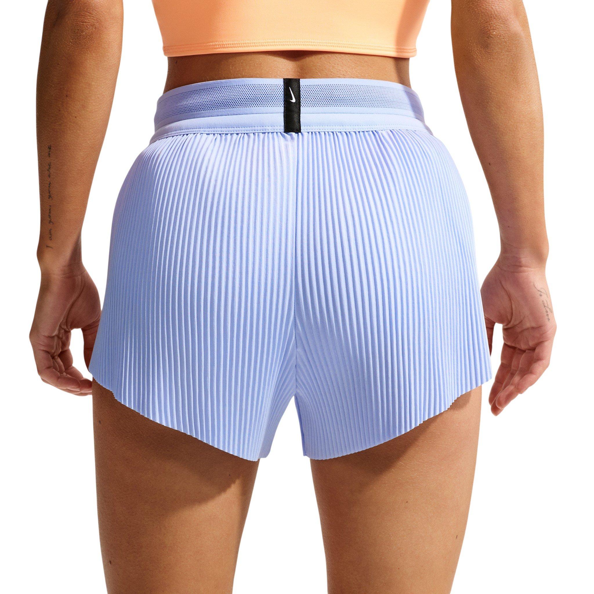 Nike Women's AeroSwift Dri-FIT ADV Mid-Rise 3" Brief-Lined Running Shorts - Light Blue/Black - LIGHT BLUE/BLACK Thumbnail View 2