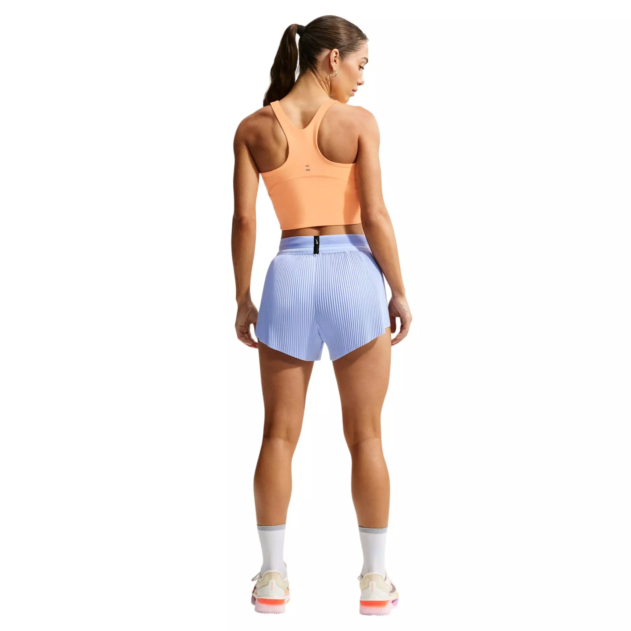Nike Women's AeroSwift Dri-FIT ADV Mid-Rise 3" Brief-Lined Running Shorts - Light Blue/Black - LIGHT BLUE/BLACK